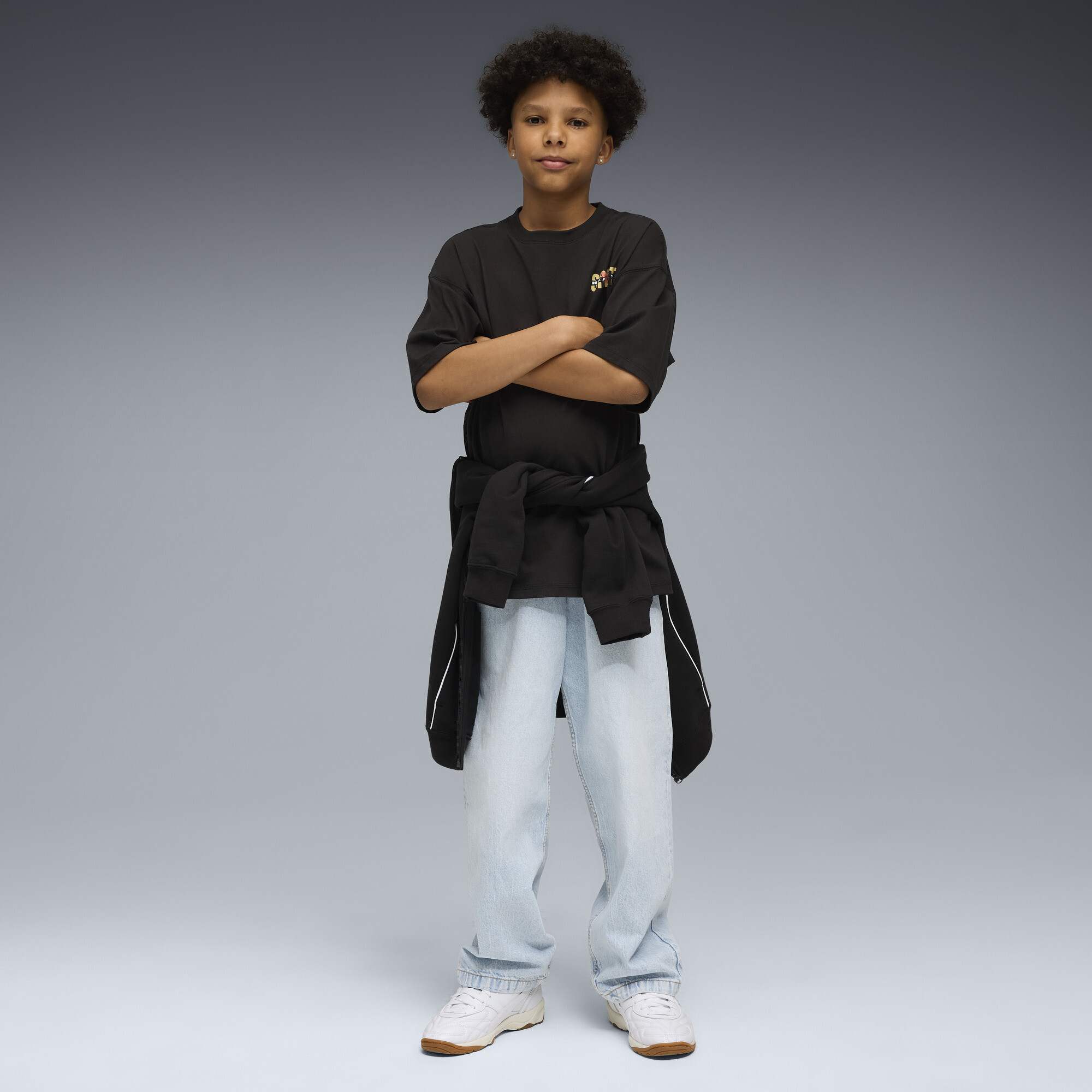 PUMA Wardrobe Essentials Go Together Oversized Graphic T-shirt voor Heren, Zwart, Maat 7-8Y thumbnail 4