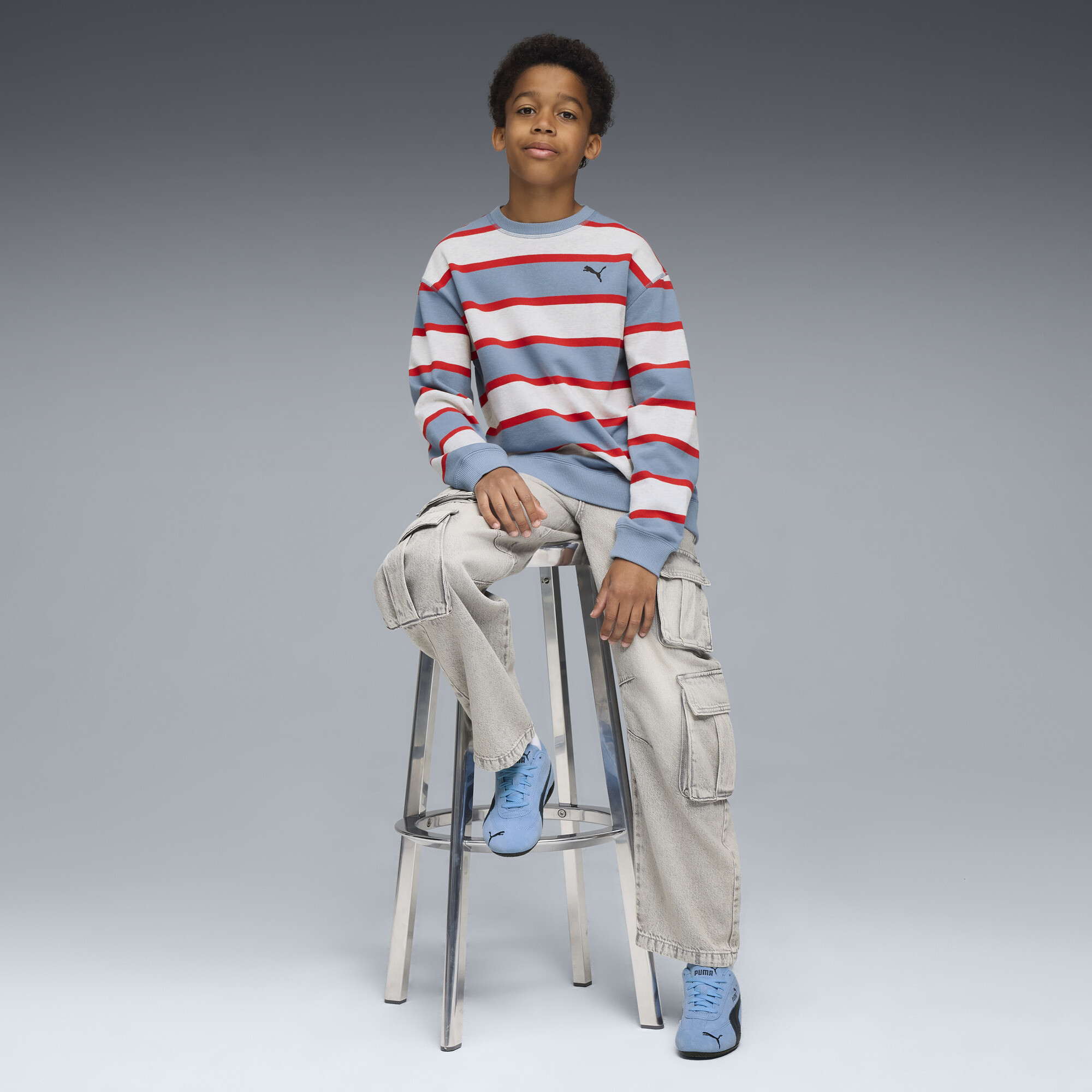 PUMA Wardrobe Essentials Go Together Relaxed sweatshirt met ronde hals voor Heren, Blauw, Maat 15-16Y thumbnail 4