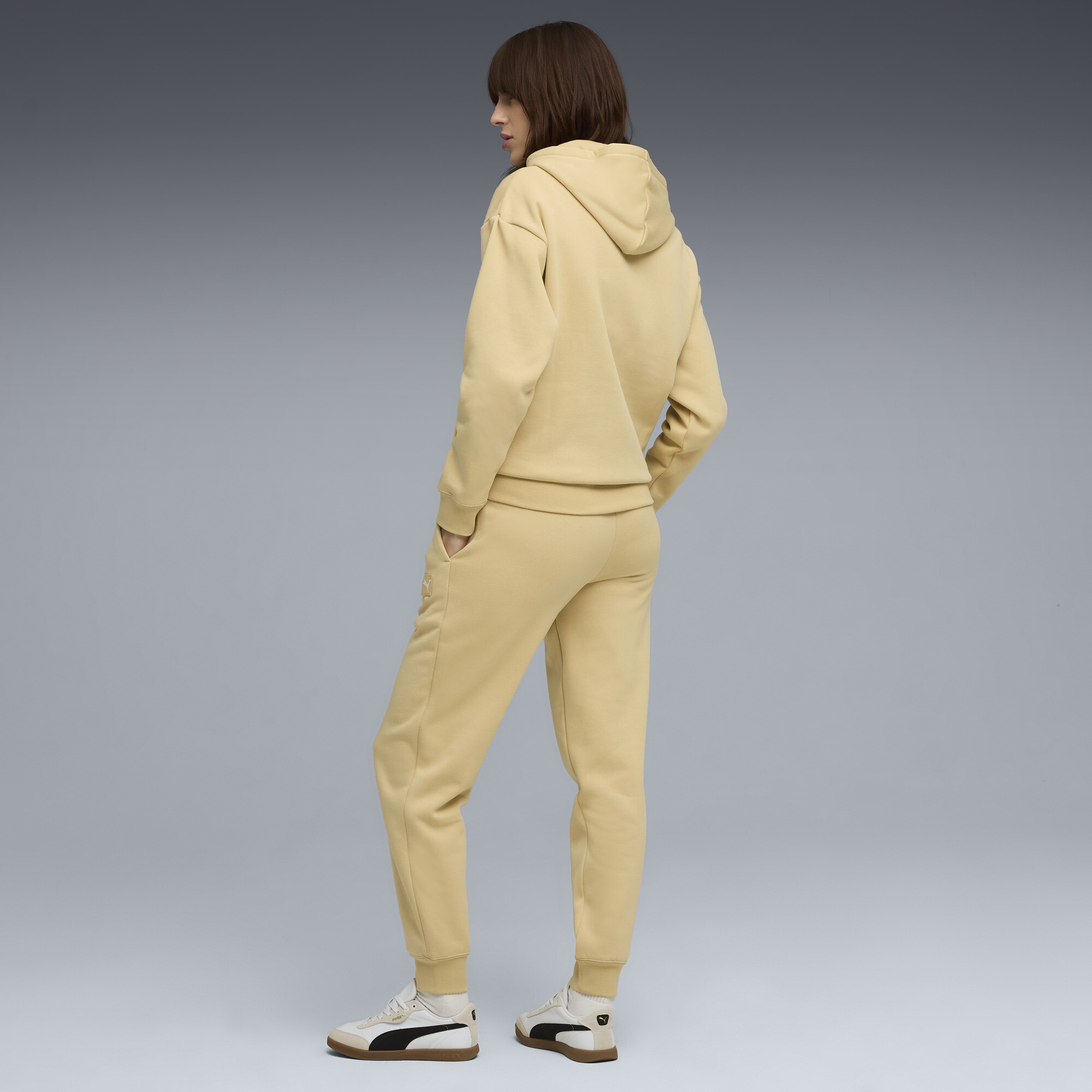 PUMA Loungewearpak van fleece voor Dames, Beige, Maat M thumbnail 5