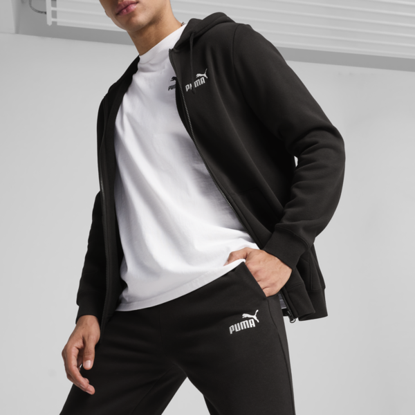 Essentials No. 1 Logo Slim Sweatpants Men, PUMA Black, large-ZAF