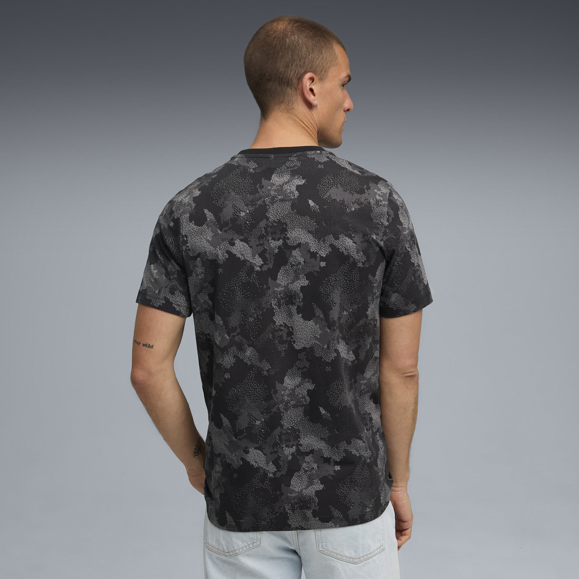 PUMA Essentials camouflageshirt voor Heren, Zwart, Maat M thumbnail 5