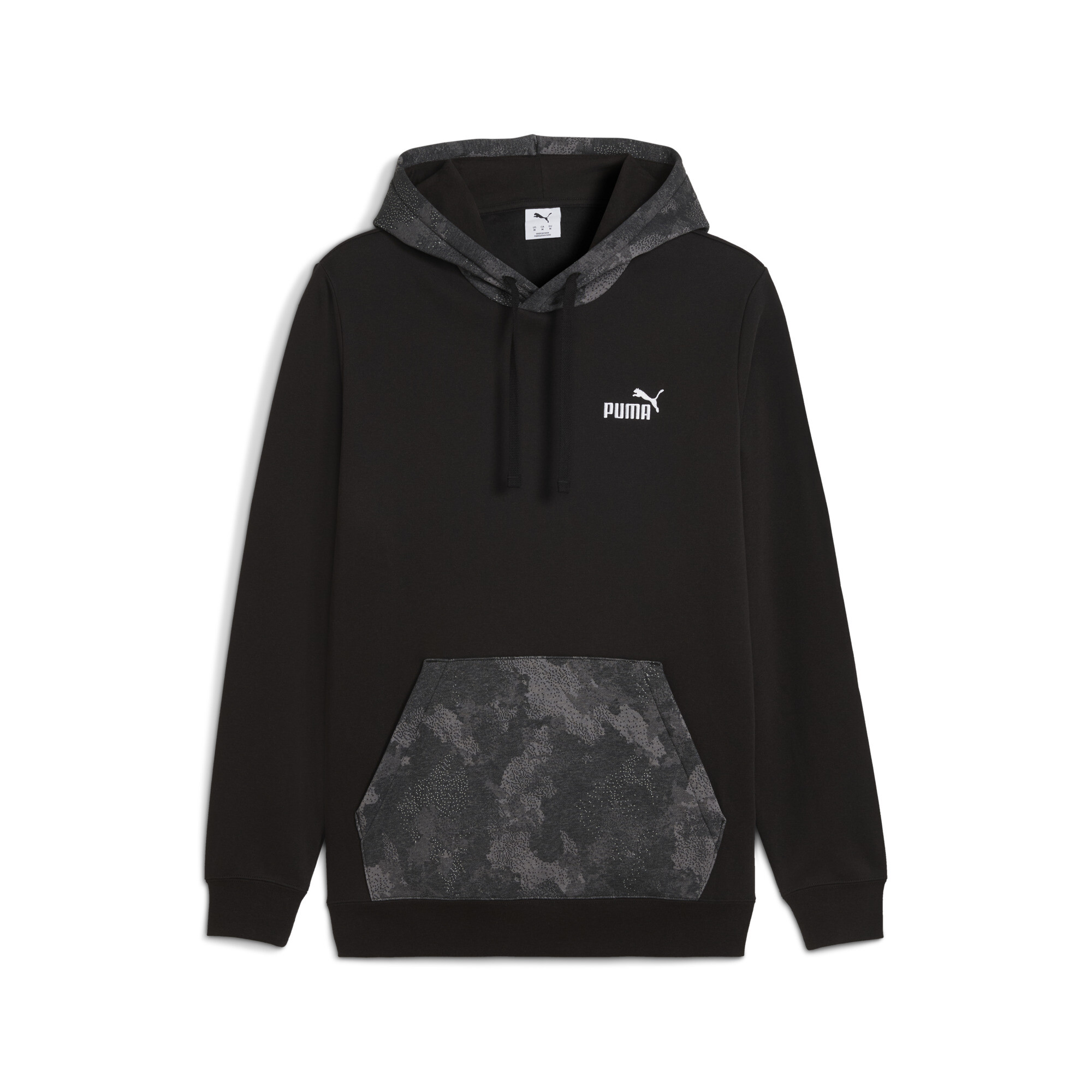 PUMA Essentials camouflagehoodie voor Heren, Zwart, Maat S thumbnail 3