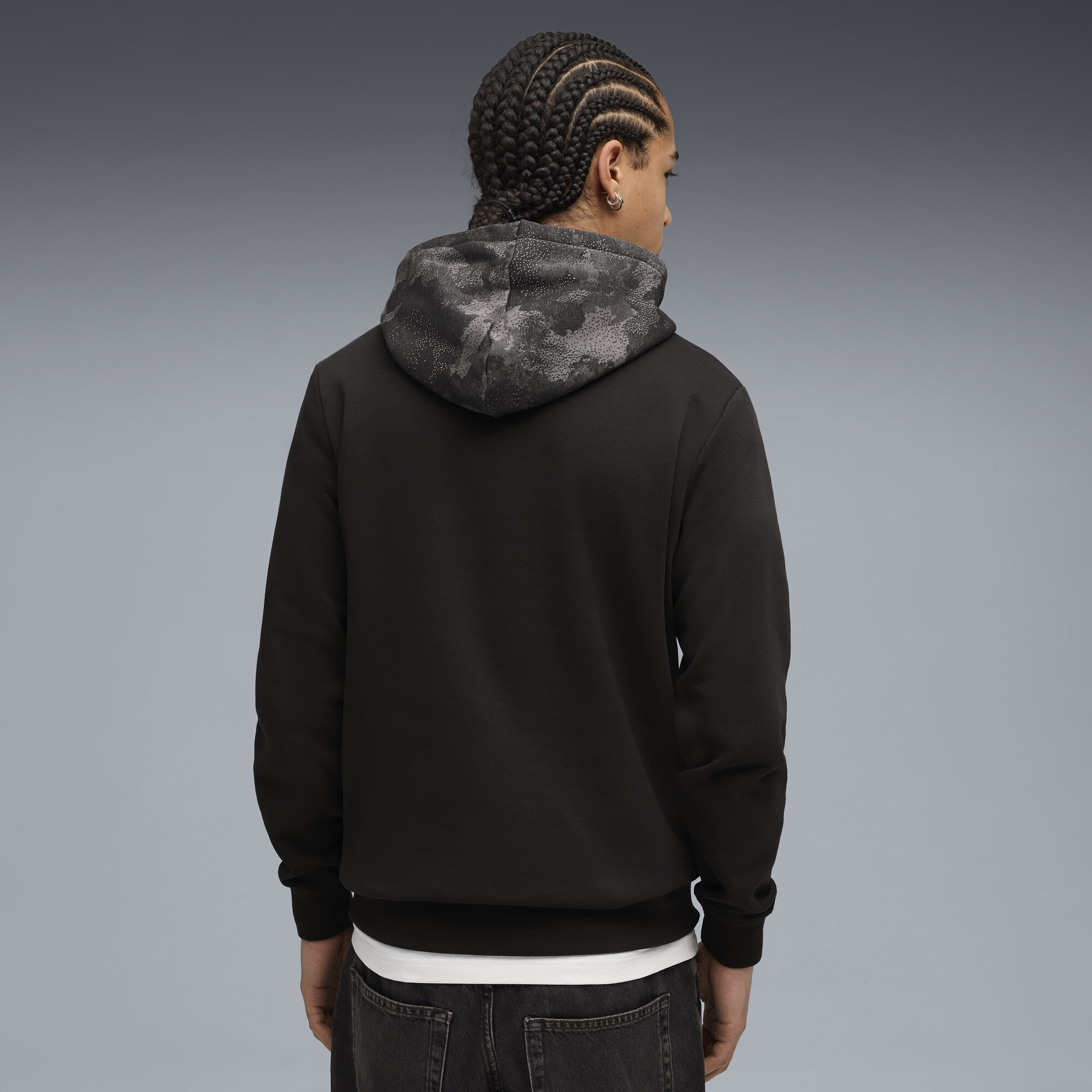 PUMA Essentials camouflagehoodie voor Heren, Zwart, Maat S thumbnail 5