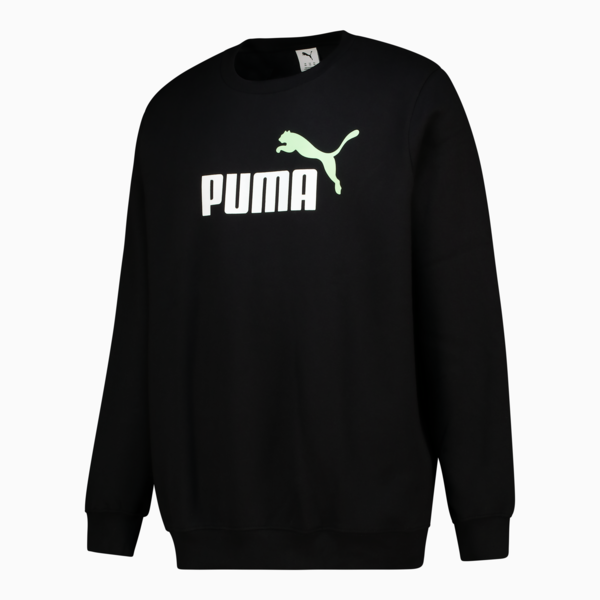 Essentials 2 Colour No. 1 Logo Crew Men, PUMA Black-spring fern, large-ZAF