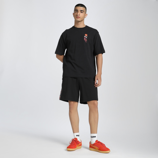 Floral Sport Graphic Boxy Tee Men, PUMA Black, large-MEX