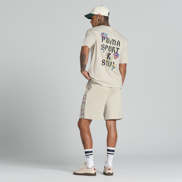 Floral Sport Graphic Boxy Tee Men, Desert Dust, large-MEX