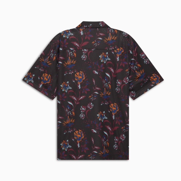 Floral Sport Graphic Shirt Men, PUMA Black, large-MEX