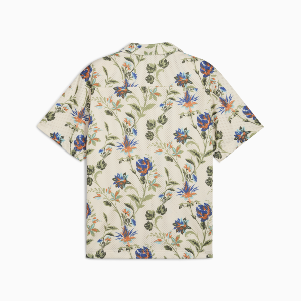 Camisa estampada floral deportiva para hombre, Alpine Snow, large-MEX