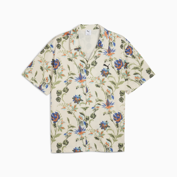 Camisa estampada floral deportiva para hombre, Alpine Snow, large-MEX