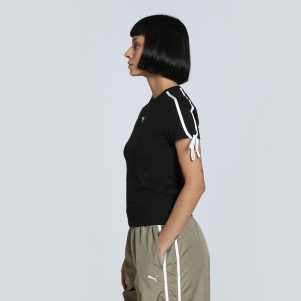 Camiseta corta ajustada Modern Delight para mujer, PUMA Black, large-MEX