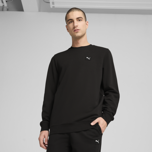 Essentials Elevated Crew Men, PUMA Black, large-ZAF