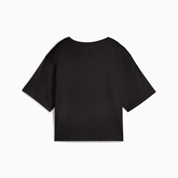 Essentials Cropped No. 1 Logo Relaxed Tee Women, PUMA Black, large-ZAF