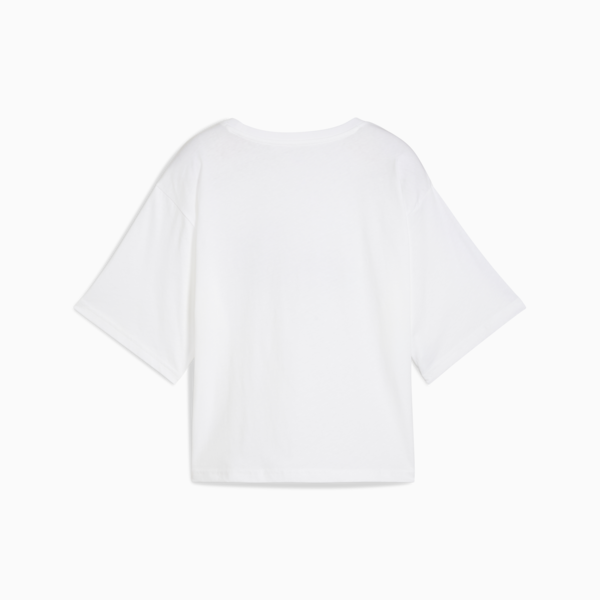 Essentials Cropped No. 1 Logo Relaxed Tee Women, PUMA White, large-ZAF