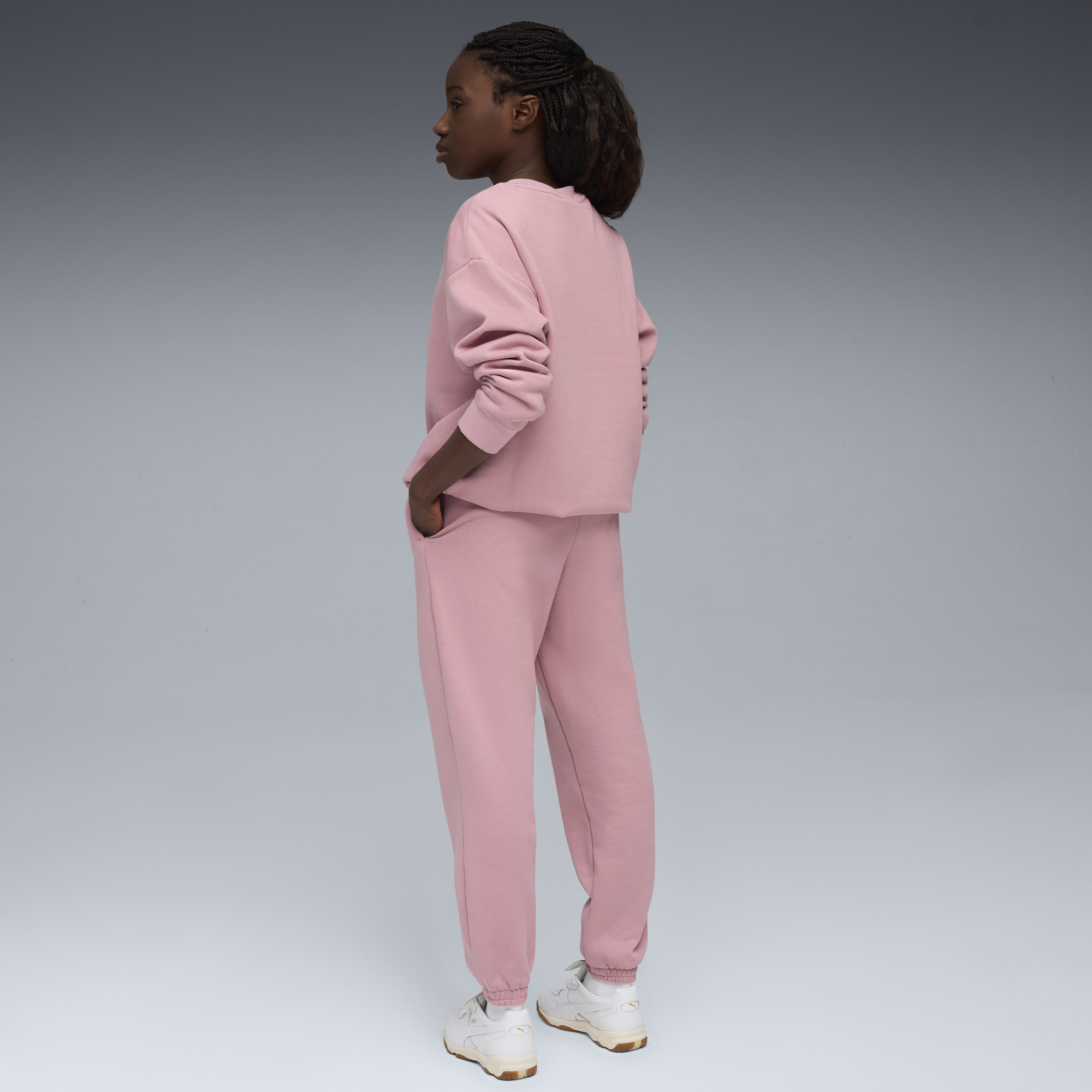 PUMA Loungewear oversized joggingpak voor Dames, Roze, Maat 13-14Y thumbnail 5