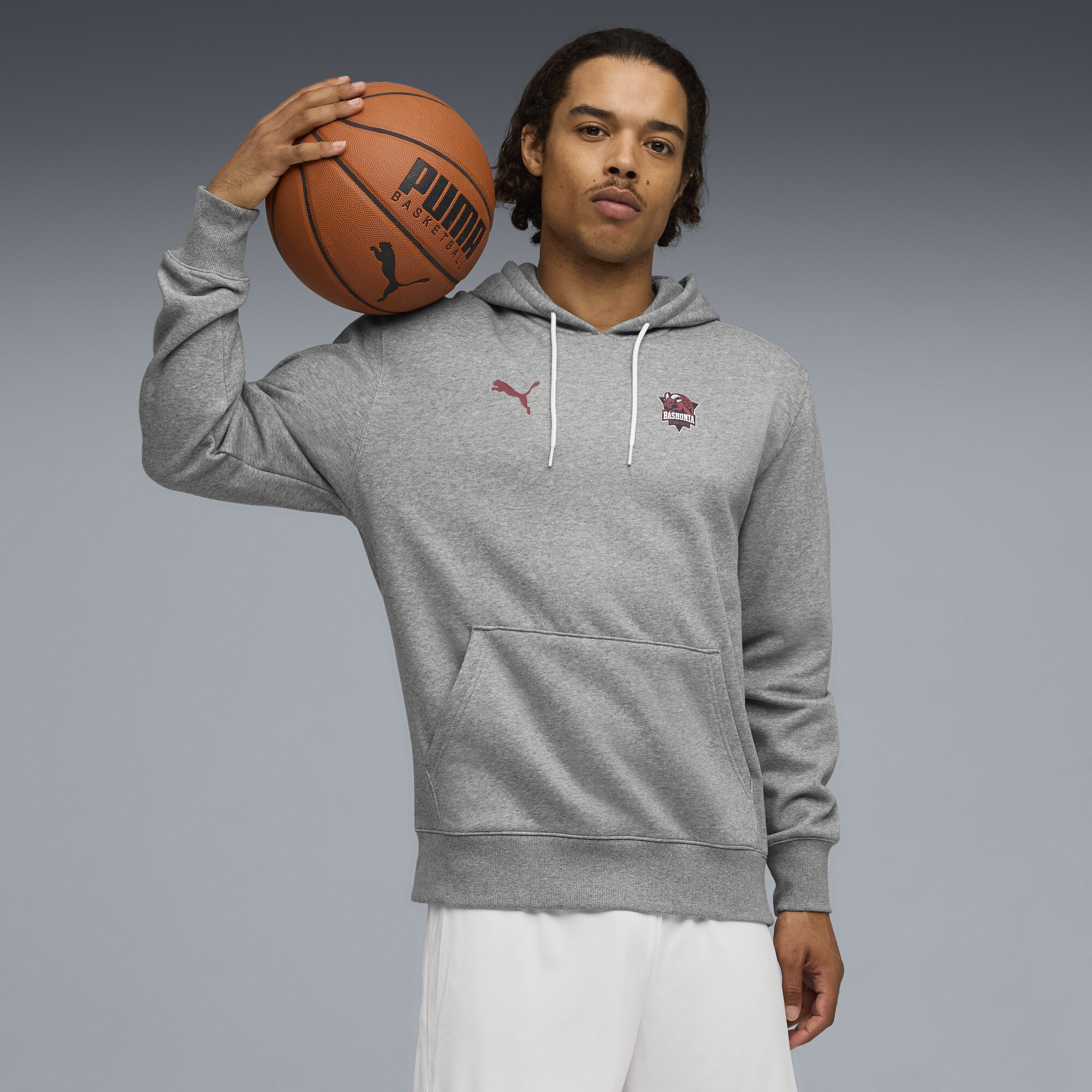 PUMA Saski Baskonia Fanwear basketbalhoodie voor Heren, Grijs, Maat S thumbnail 4