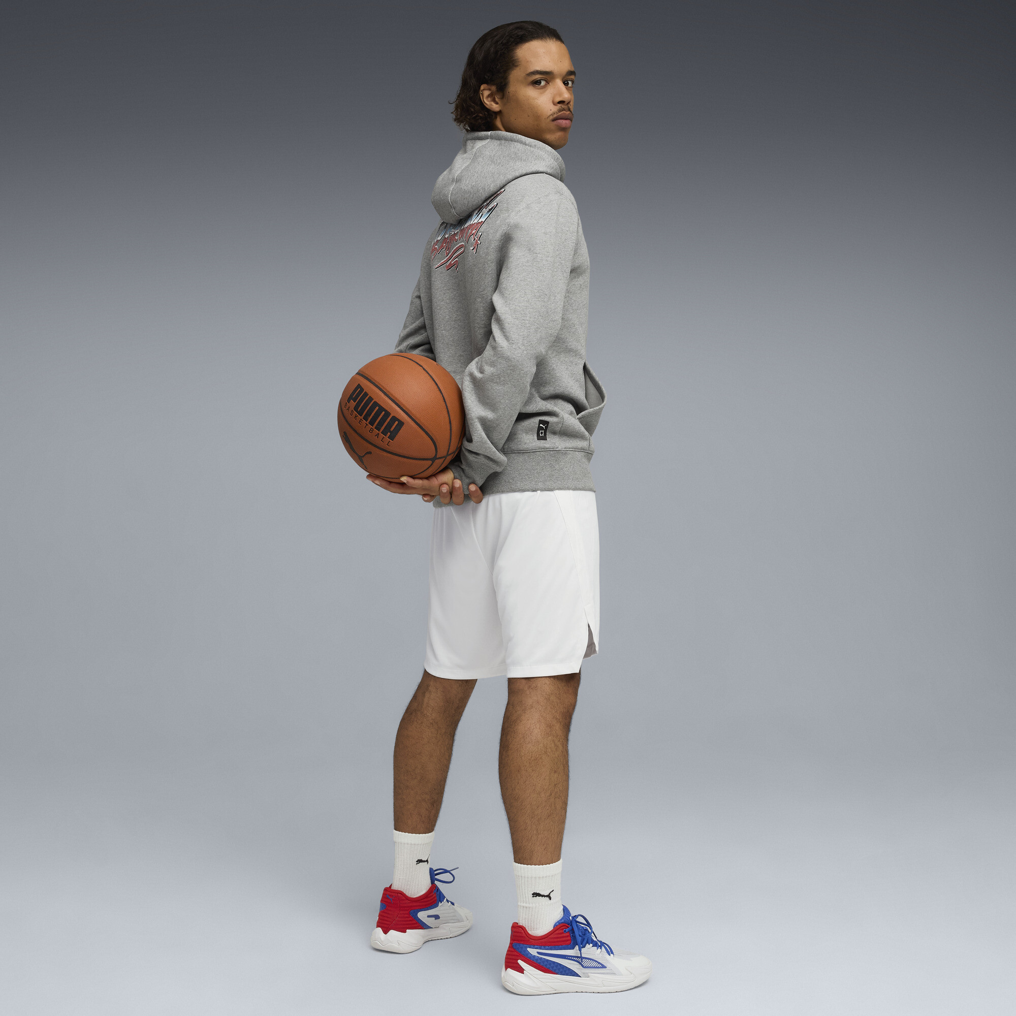 PUMA Saski Baskonia Fanwear basketbalhoodie voor Heren, Grijs, Maat S thumbnail 2