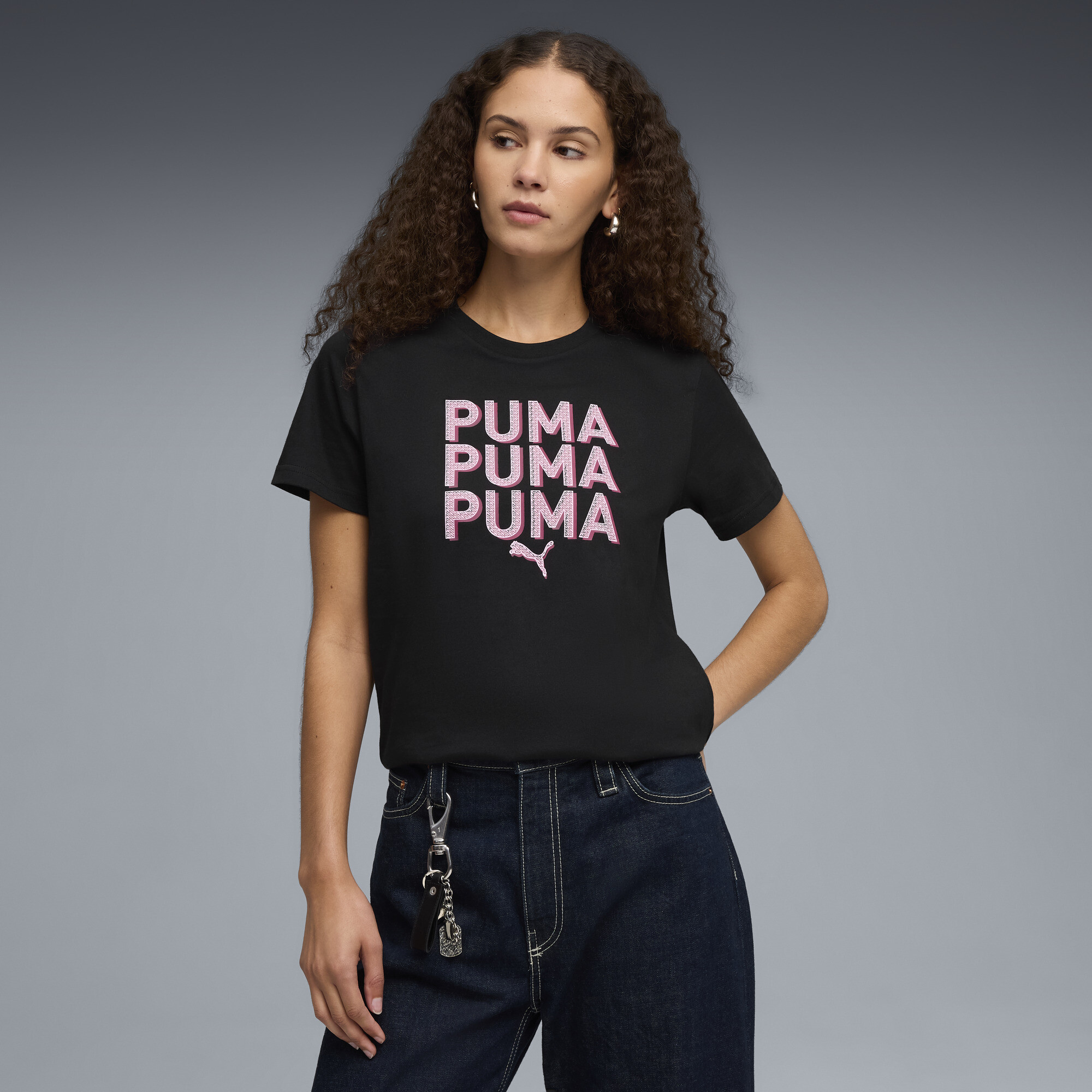 Puma Stacked Women's T-shirt In Black