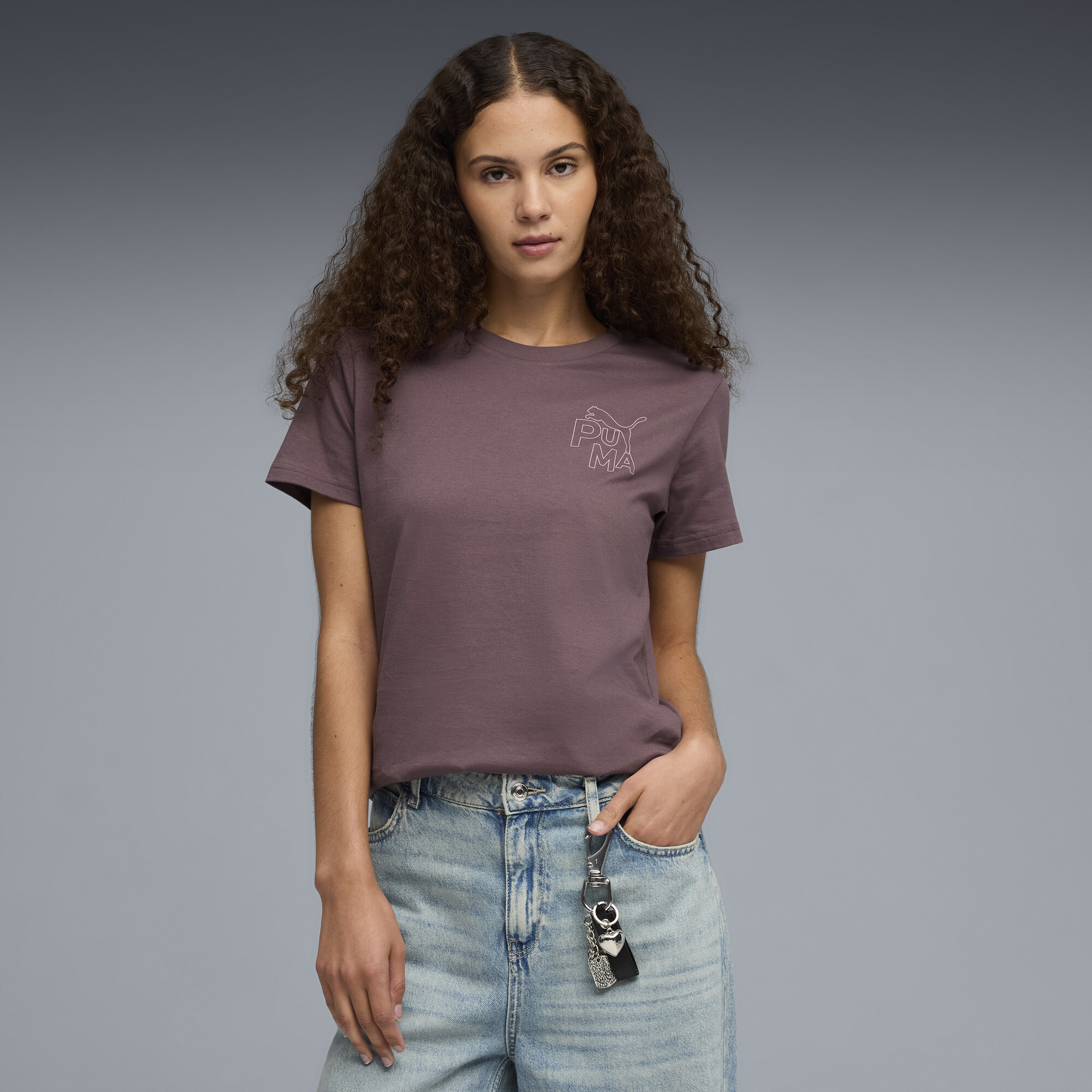 Puma Animated Women's T-shirt In Purple