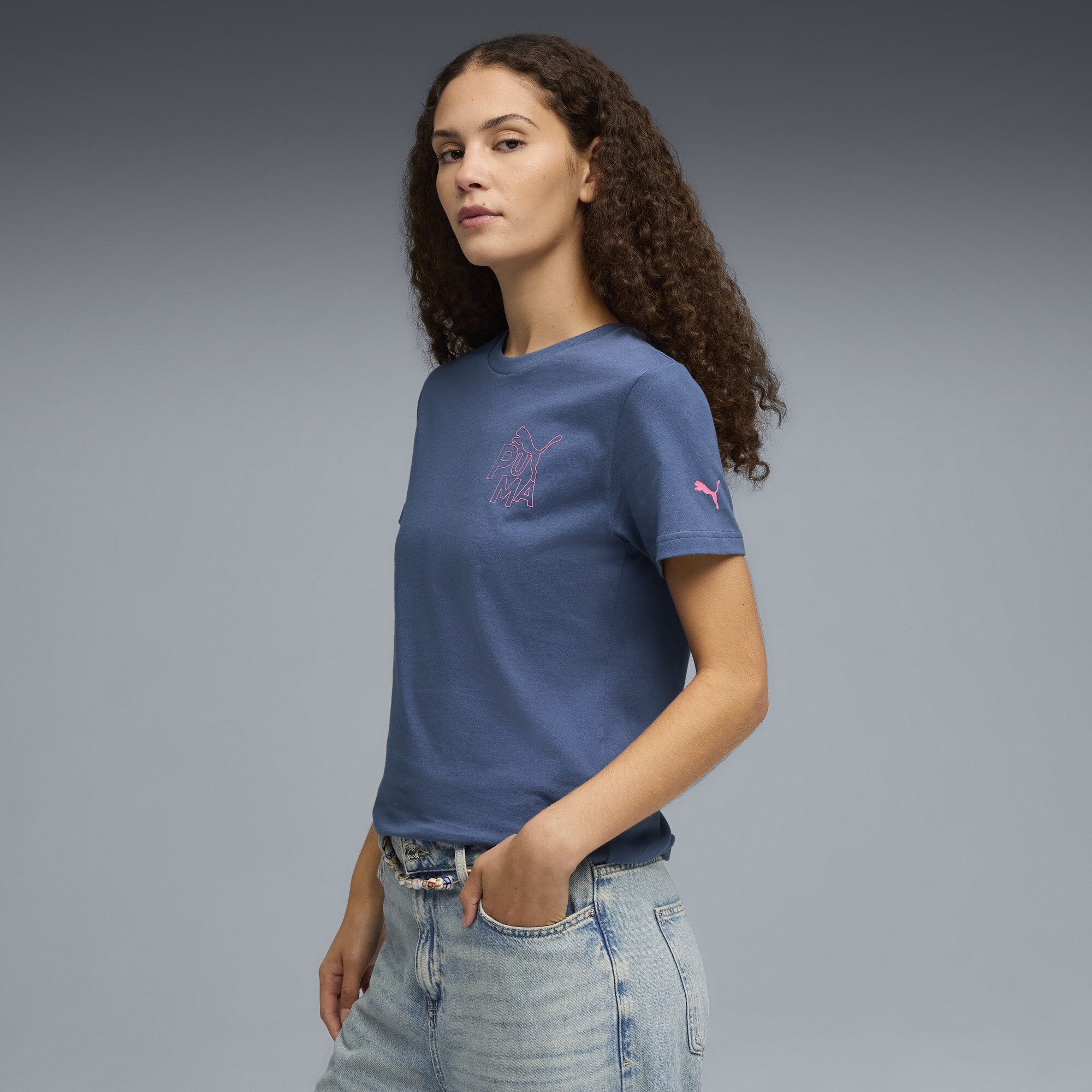 Puma Animated Women's T-shirt In Blue