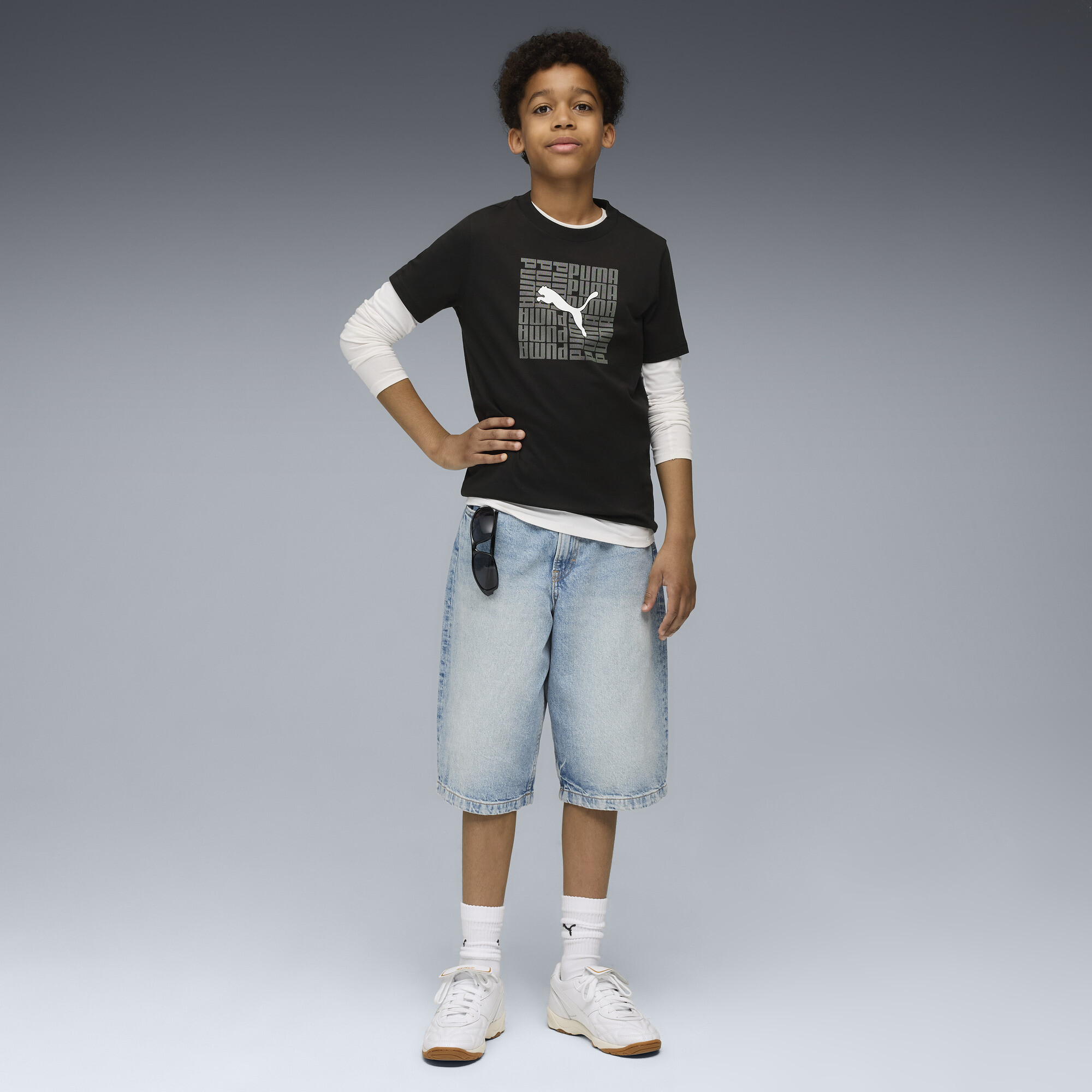 PUMA Graphic Box T-shirt voor Heren, Zwart, Maat 15-16Y thumbnail 4