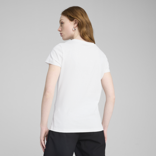 Essentials Metallic Tee Women, PUMA White-Metallic gold, large-ZAF