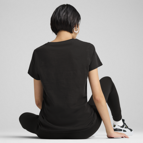 Essentials Metallic Tee Women, PUMA Black-Metallic Gold, large-ZAF