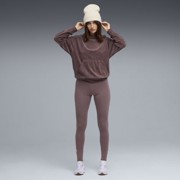 Essentials Metallic Leggings Women, Raisin-metallic gold, large-ZAF