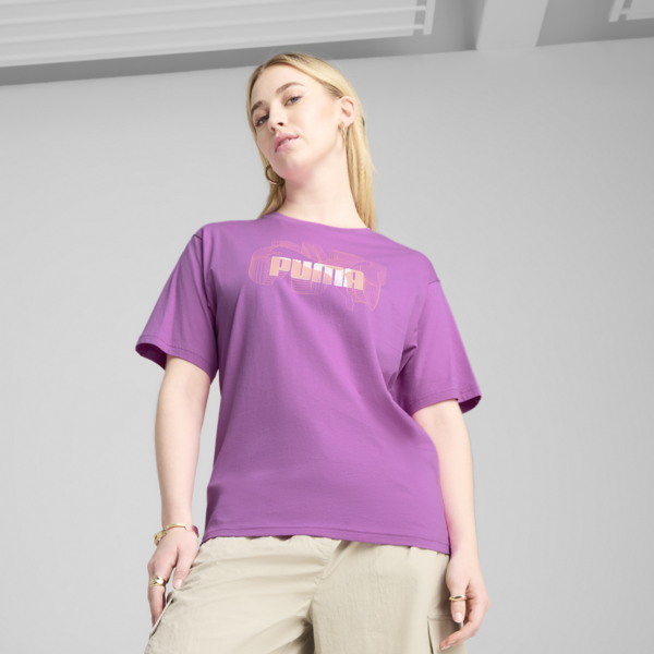 Graphics Stacked No. 1 Logo Relaxed Tee Women, Wild Berry, large-ZAF