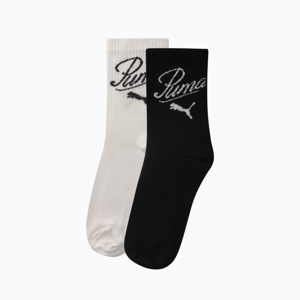 Mens Script Logo Crew Sock, PUMA Black-White, large-ZAF
