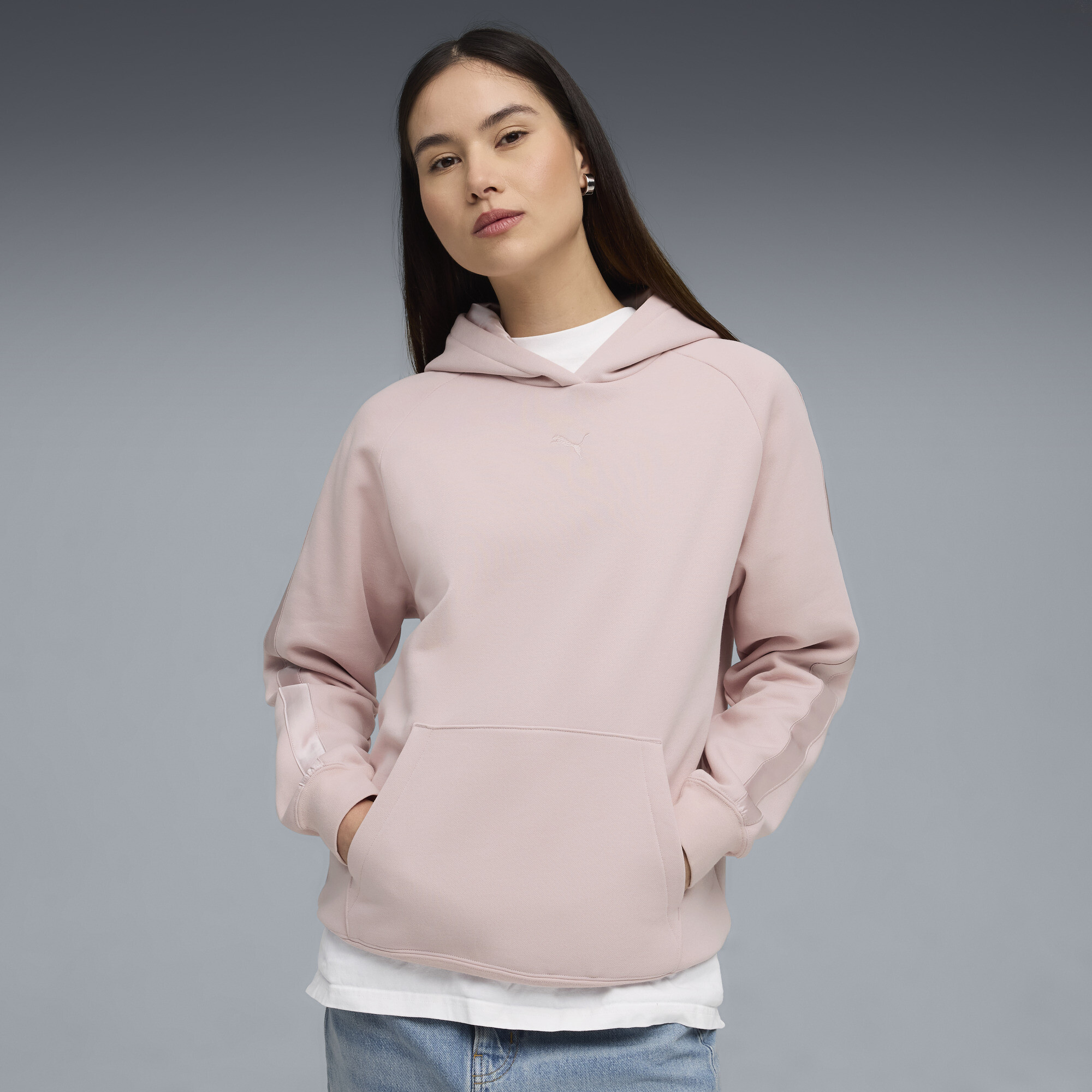 PUMA Essentials Satin Women's Hoodie in Pink, Size S