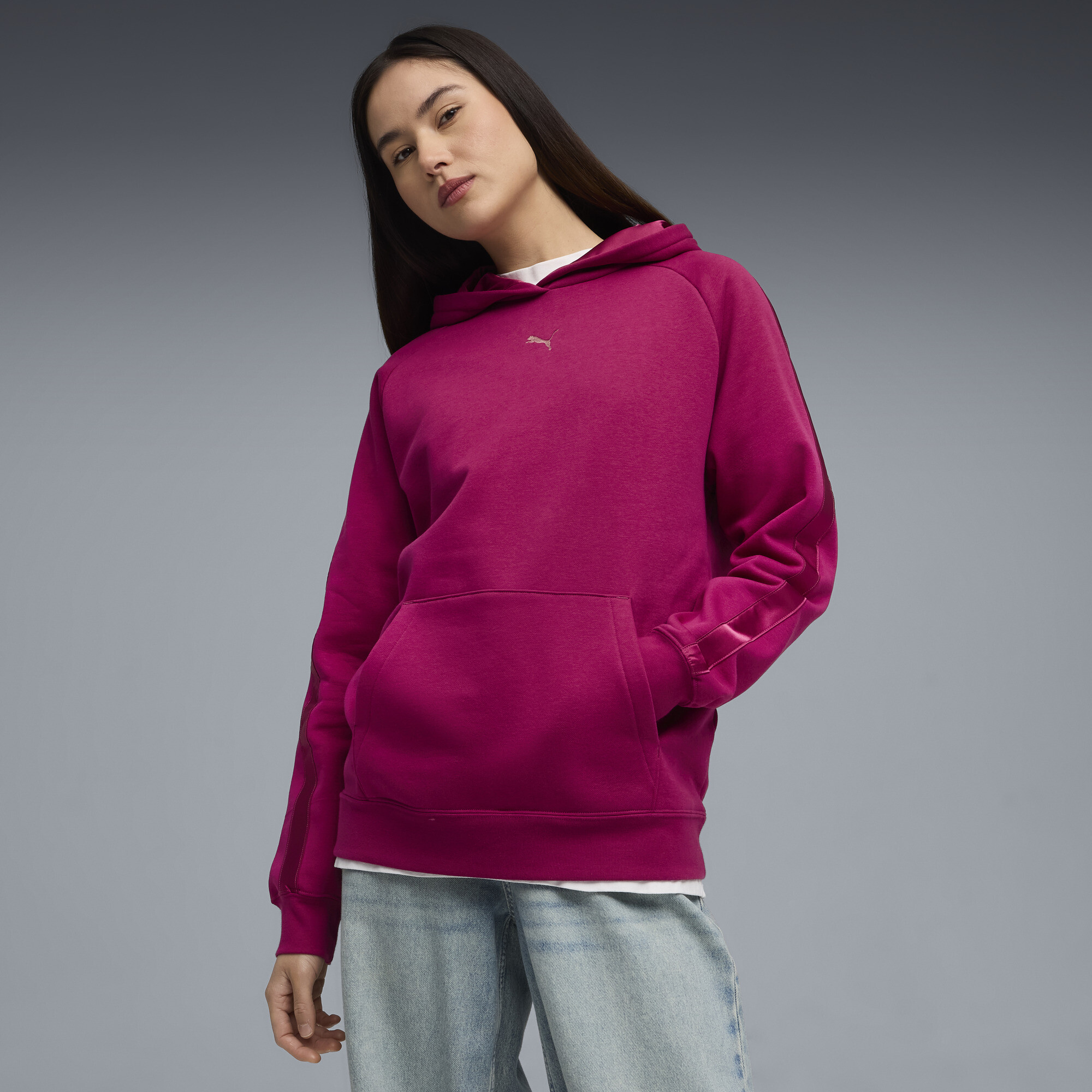PUMA Essentials Satin Women's Hoodie in Pink, Size S