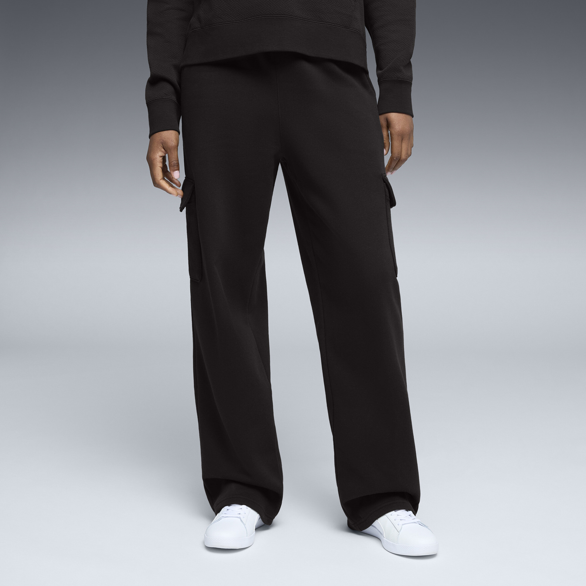PUMA Elevated Essentials Women's Straight Leg Cargo Pants in Black, Size L