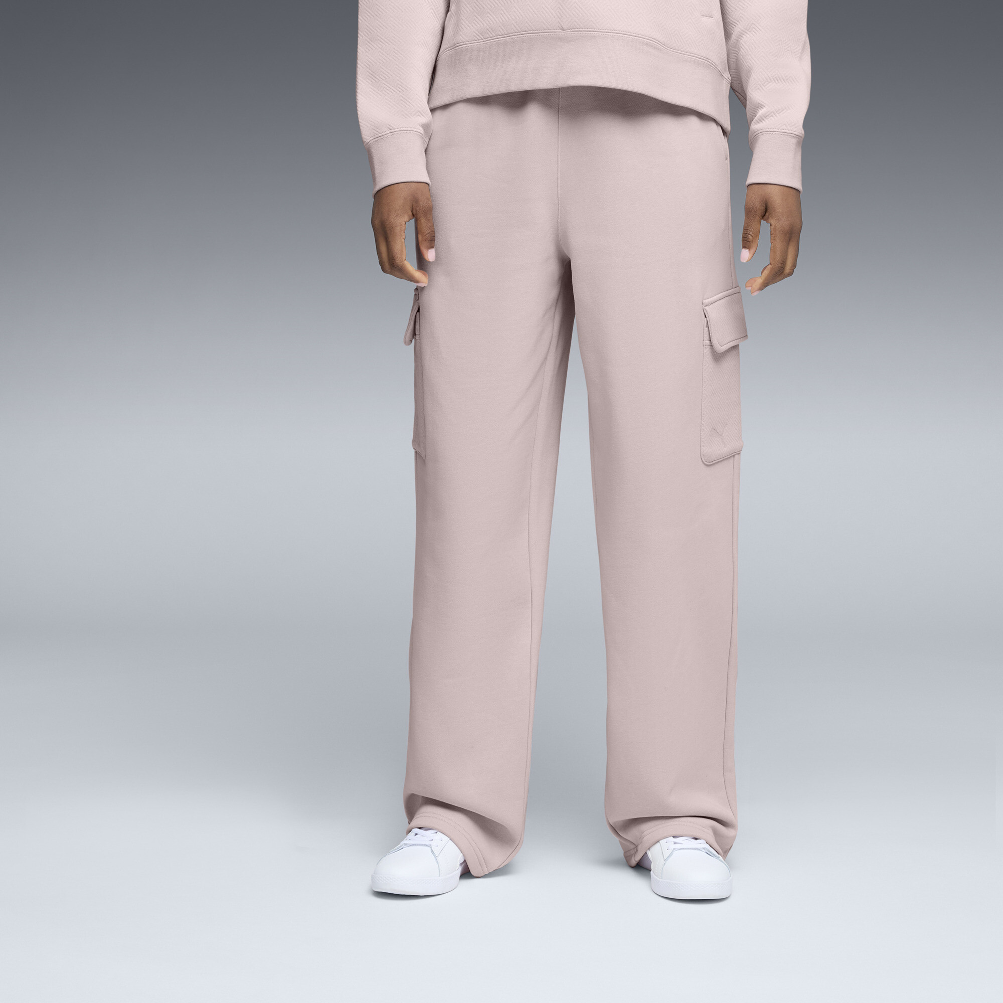 PUMA Elevated Essentials Women's Straight Leg Cargo Pants in Pink, Size S