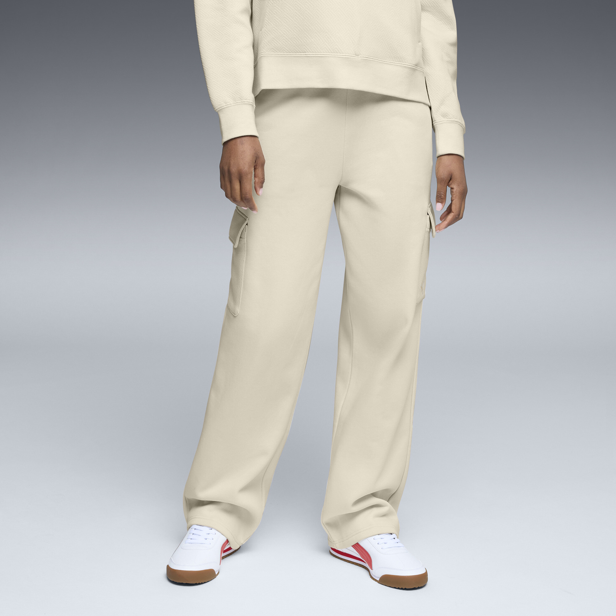 Puma Elevated Essentials Women's Straight Leg Cargo Pants In White