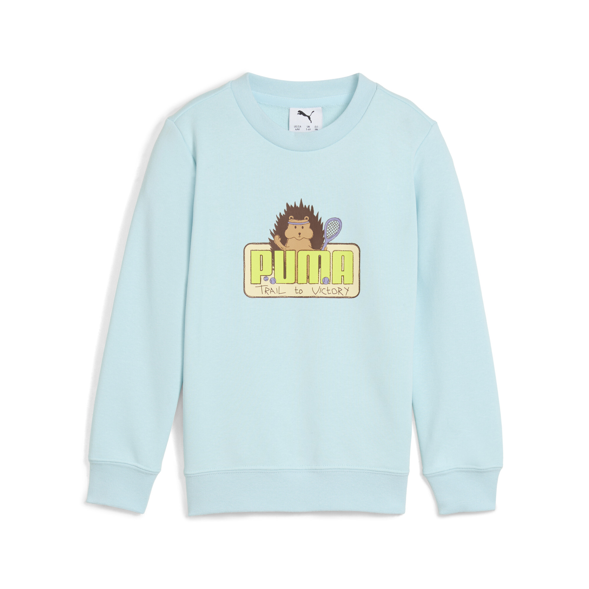 Puma Woodland Crew Sweater Kinder | Mit Print | Light Aqua | Größe: 1-2M