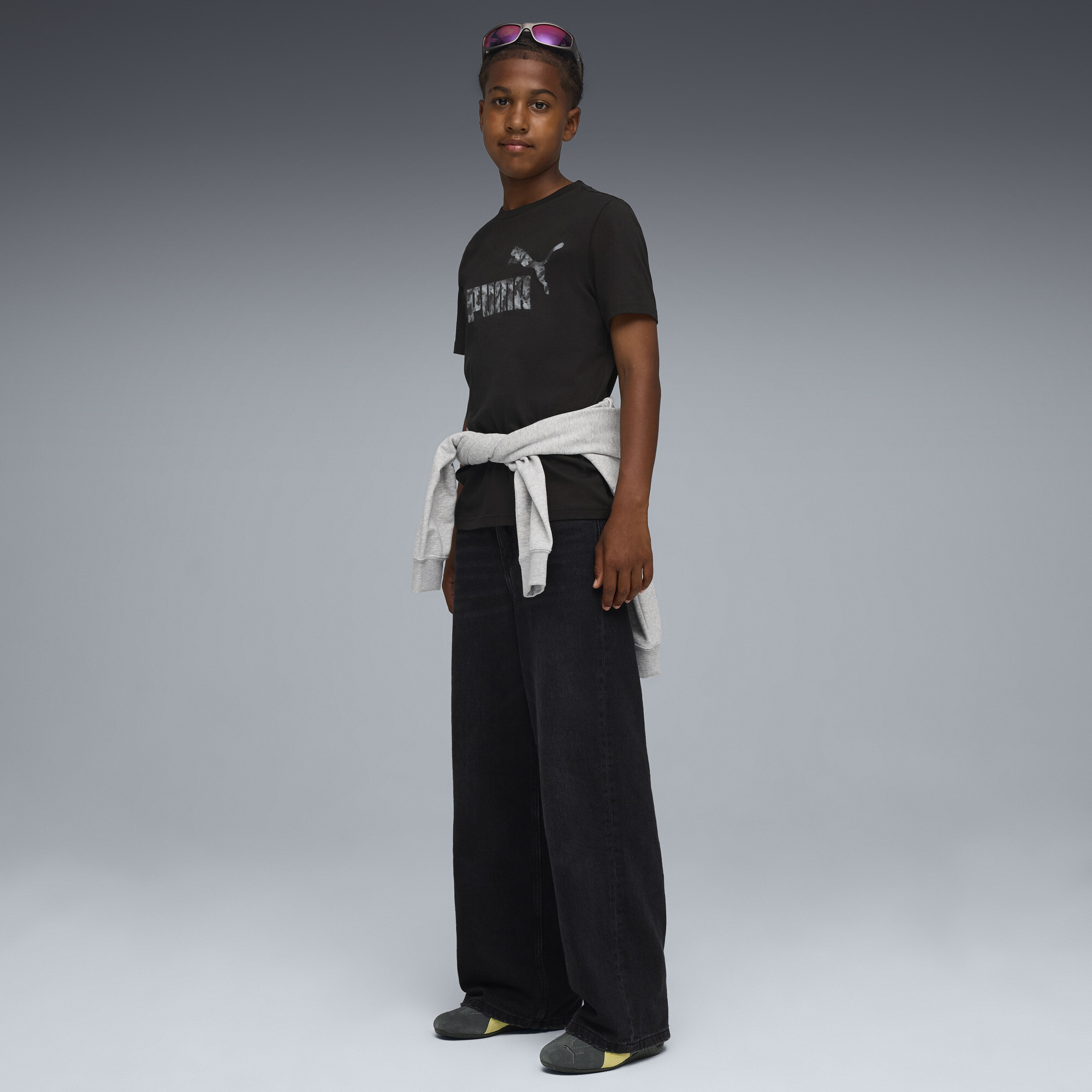 PUMA Essentials camouflage T-shirt voor Heren, Zwart, Maat 11-12Y thumbnail 2