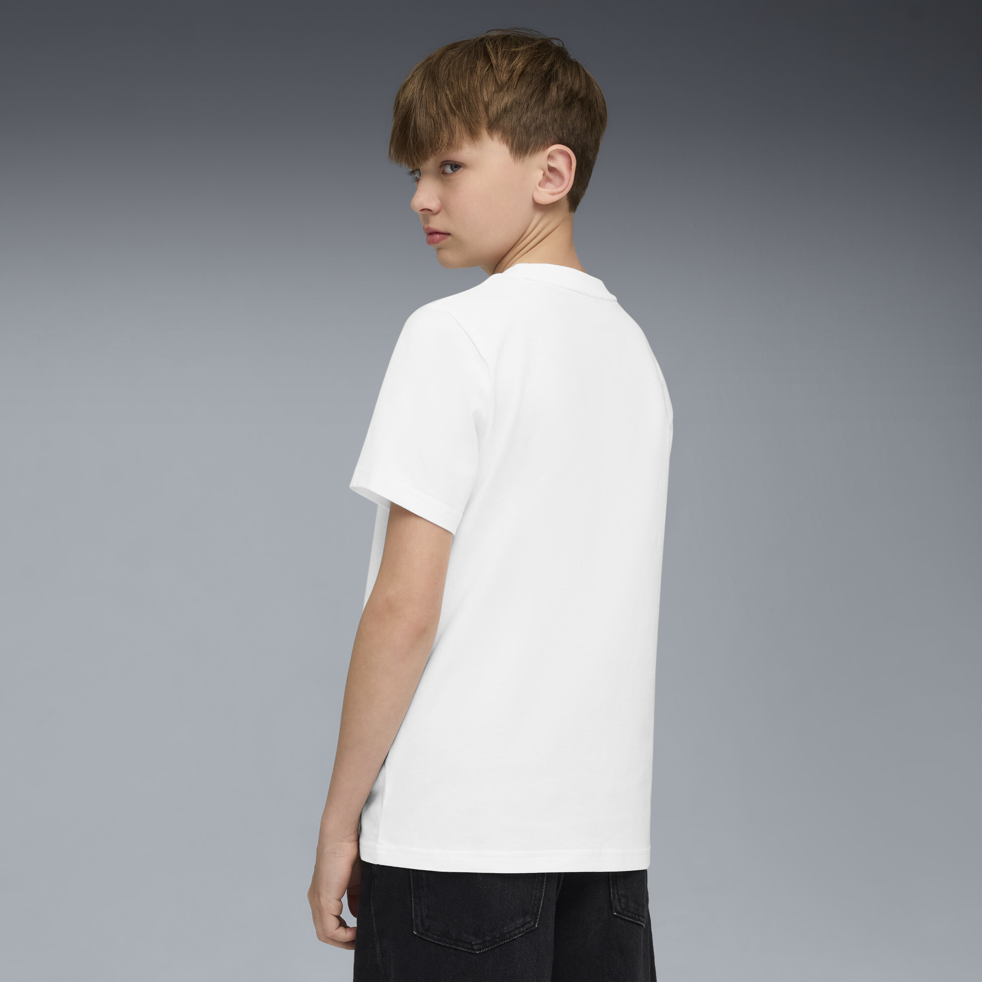 PUMA Essentials camouflage T-shirt voor Heren, Wit, Maat 9-10Y thumbnail 3