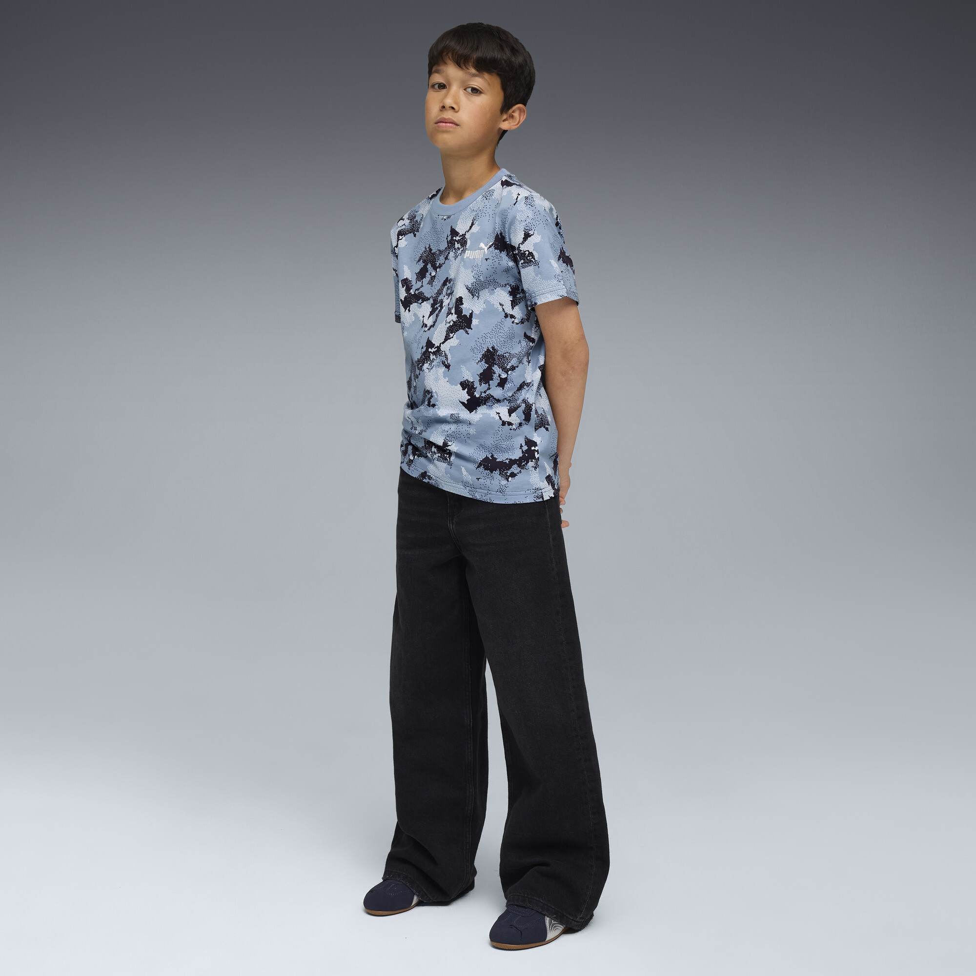 PUMA Essentials T-shirt met all-over-camouflageprint voor Heren, Maat 9-10Y thumbnail 4