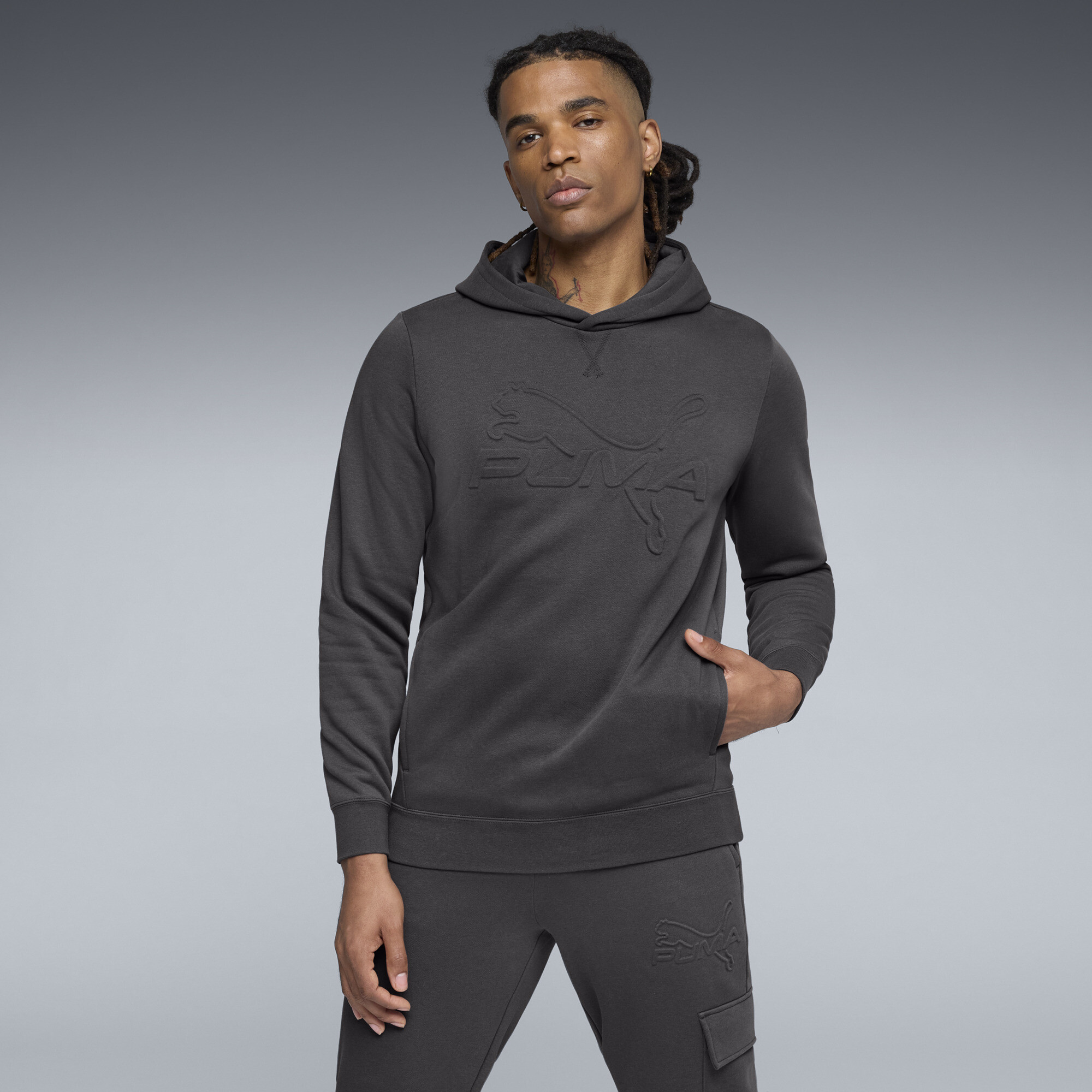 PUMA Elevated Essentials Men's Hoodie in Grey, Size XL