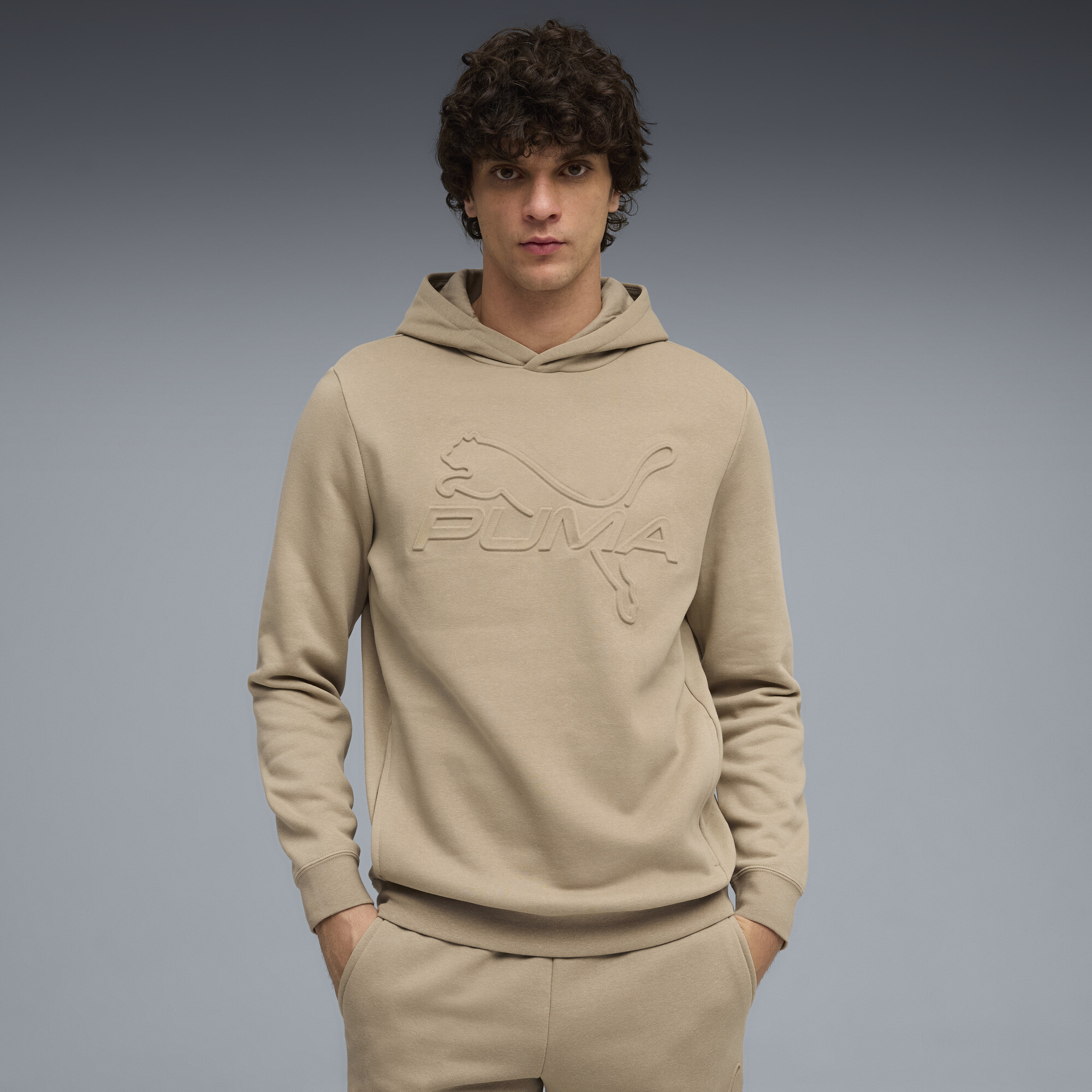 PUMA Elevated Essentials Men's Hoodie in Beige, Size S