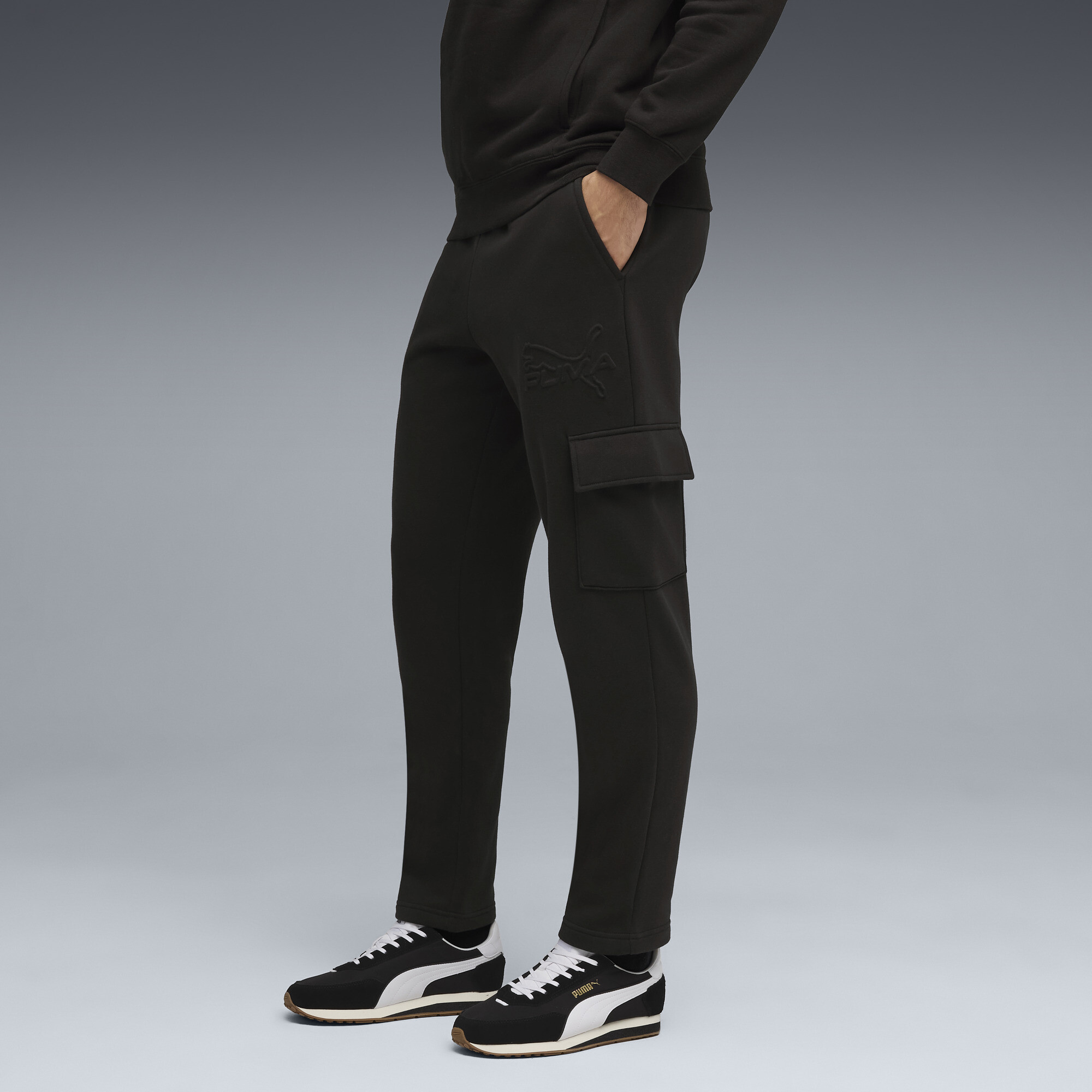 PUMA Elevated Essentials Men's Cargo Pants in Black, Size L
