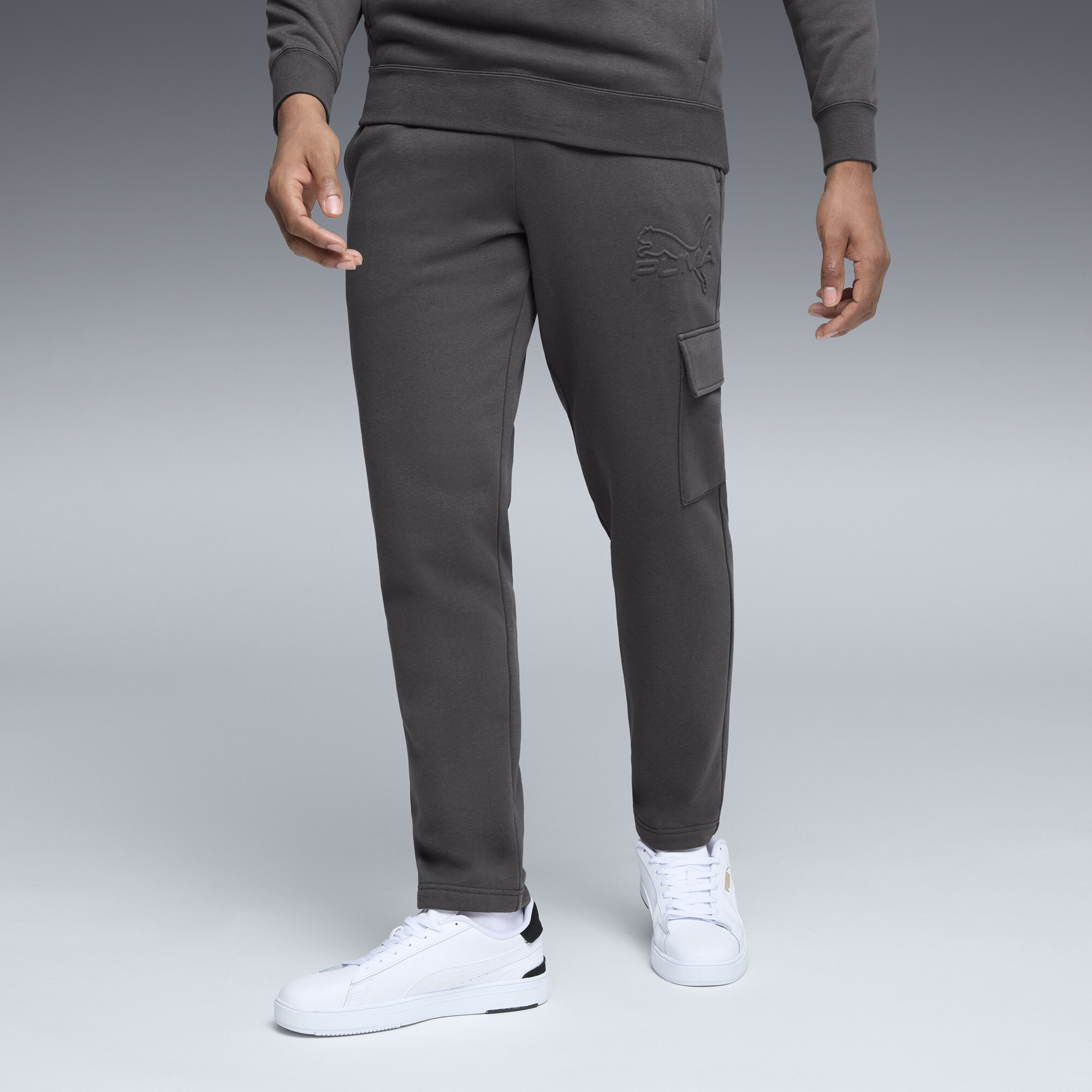 PUMA Elevated Essentials Men's Cargo Pants in Grey, Size S