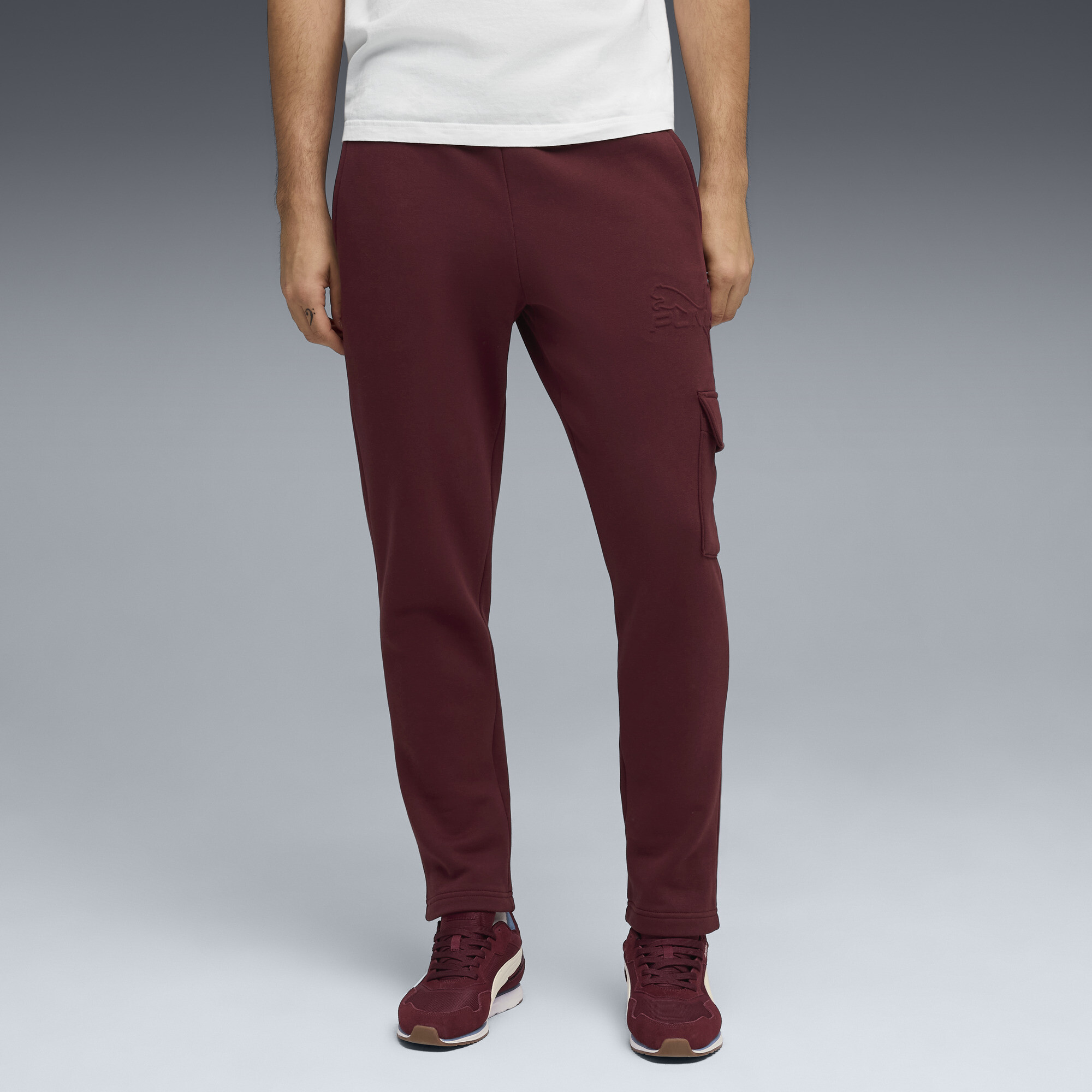 PUMA Elevated Essentials Men's Cargo Pants in Red, Size 3XL