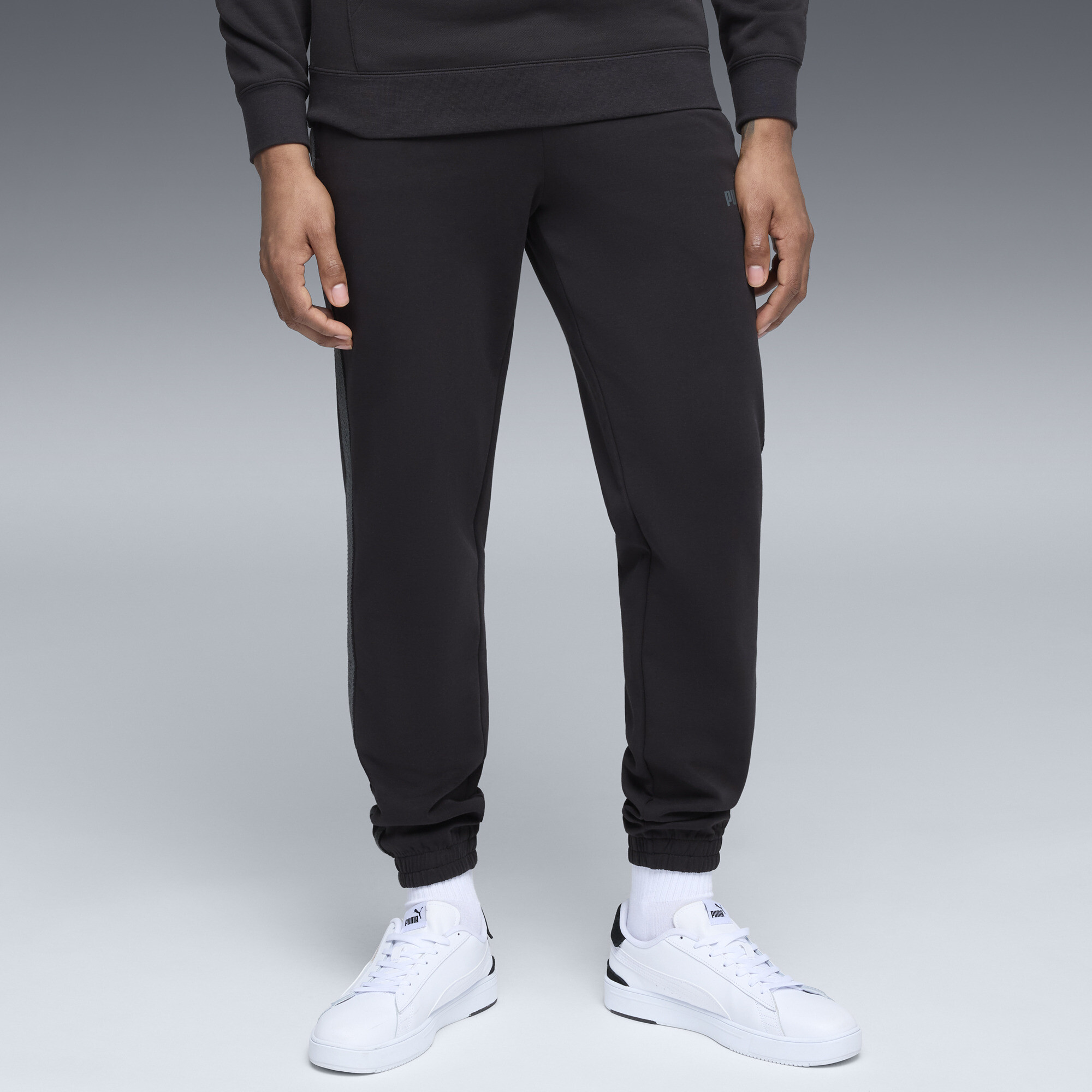 PUMA Essentials Herringbone Men's Track Pants in Black, Size S