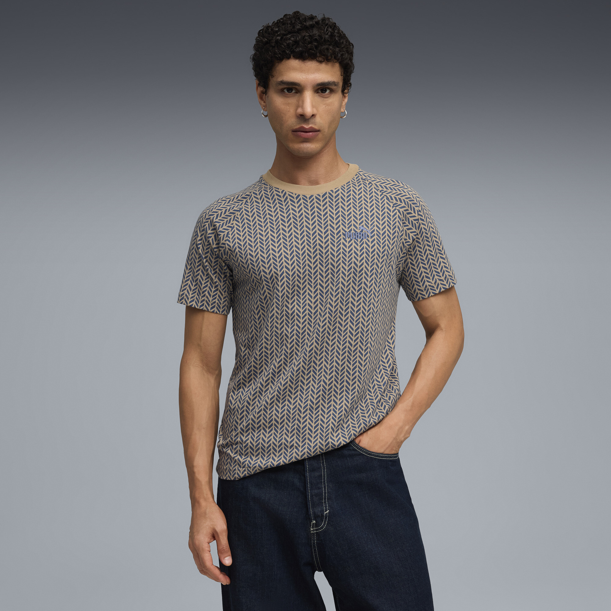 Puma Essentials Herringbone Men's T-shirt In Multi
