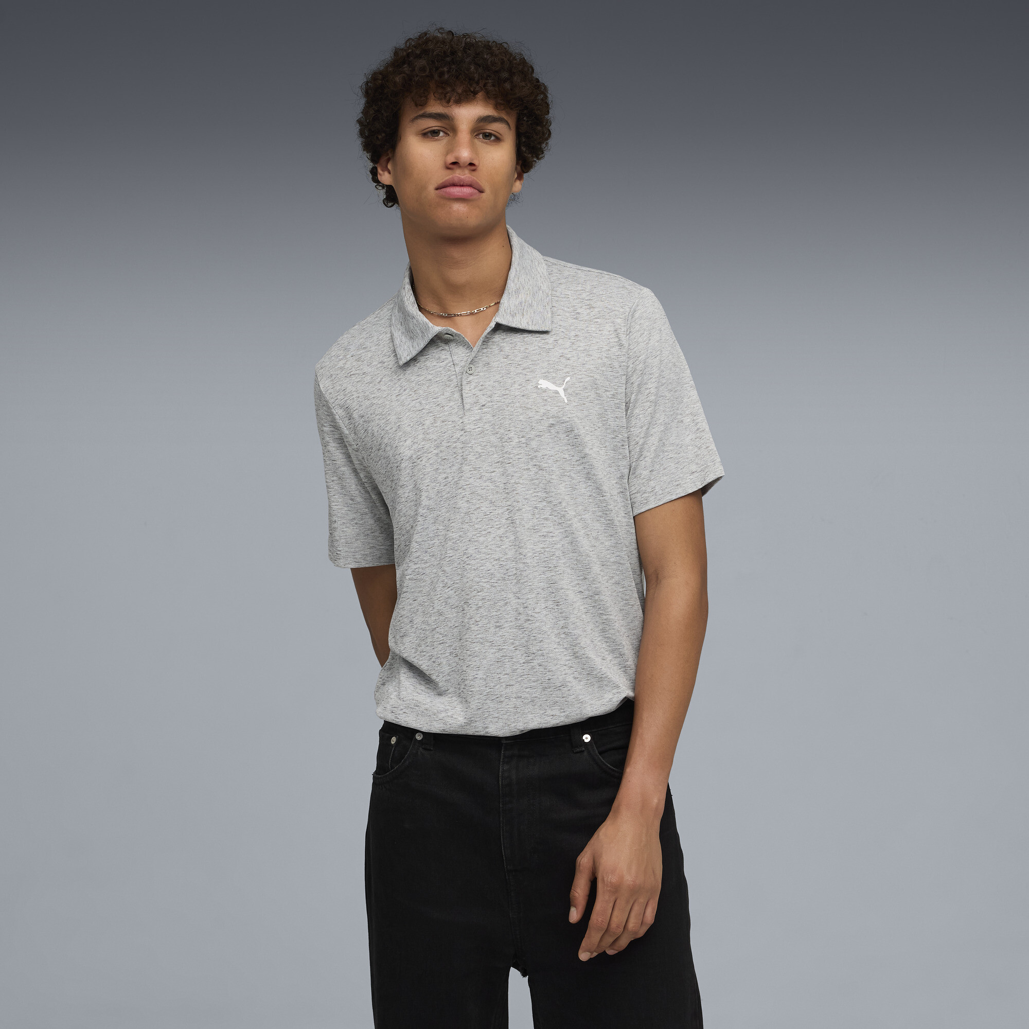PUMA Essentials Men's Polo Shirt in Grey, Size XXL