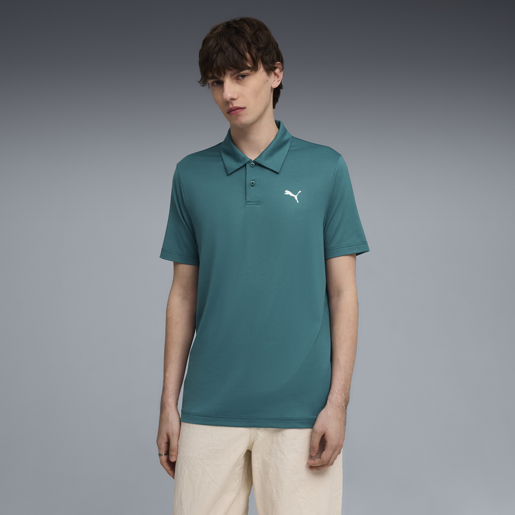 PUMA Essentials Men's Polo Shirt in Green, Size S