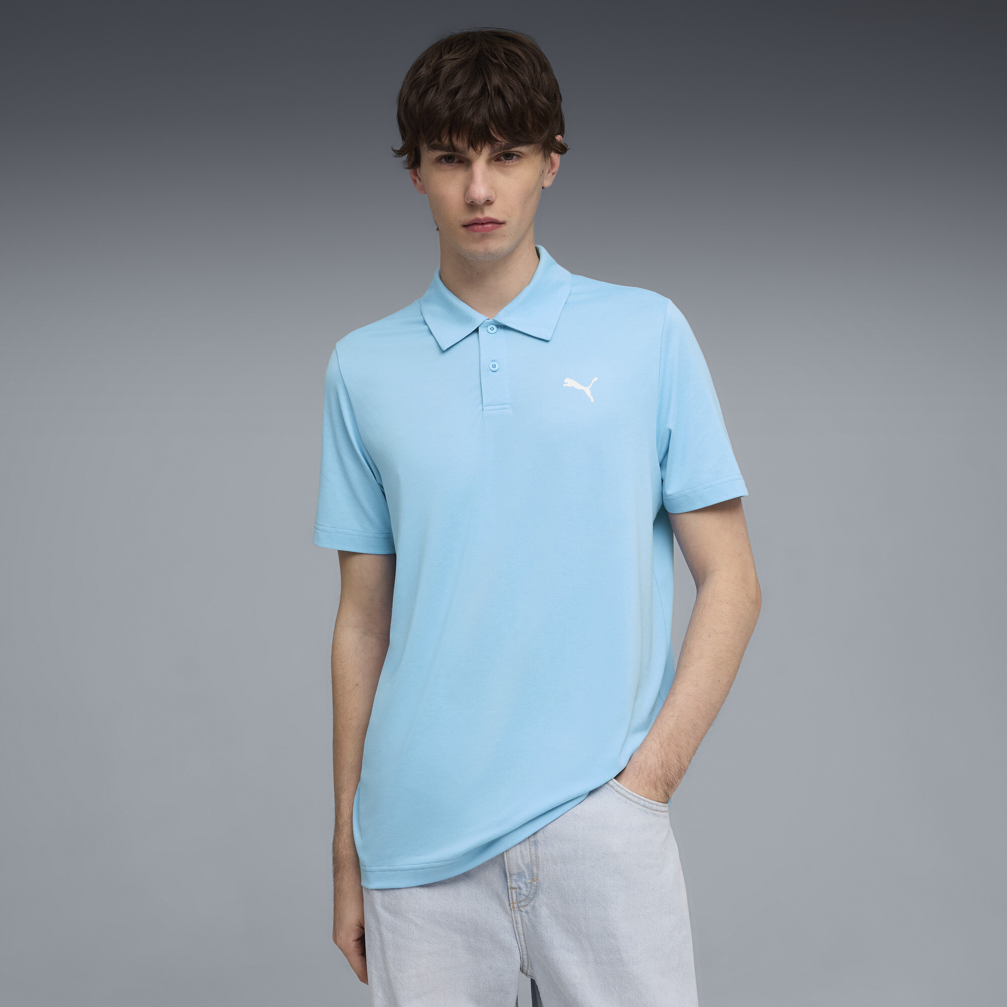 PUMA Essentials Men's Polo Shirt in Blue, Size XXL