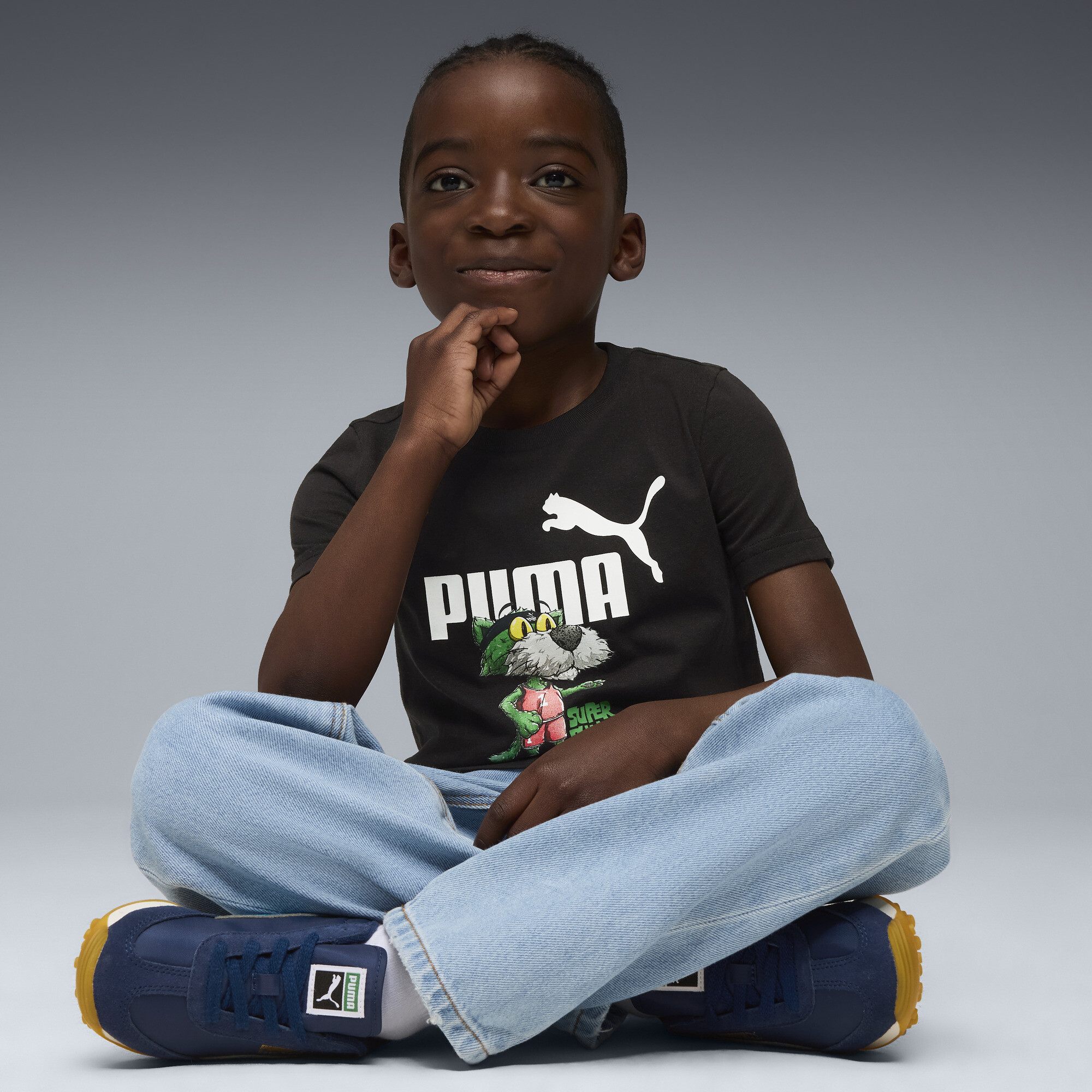 Super PUMA I T-shirt met print voor Heren, Zwart, Maat 3-4Y thumbnail 4