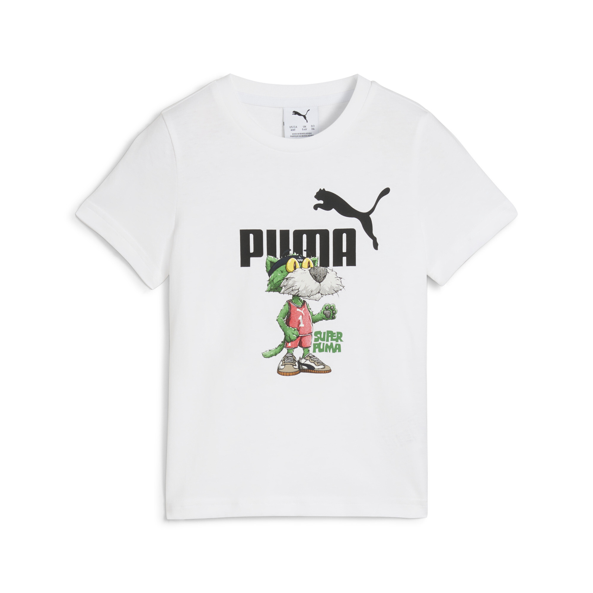 Super PUMA I T-shirt met print voor Heren, Wit, Maat 6-7Y thumbnail 3